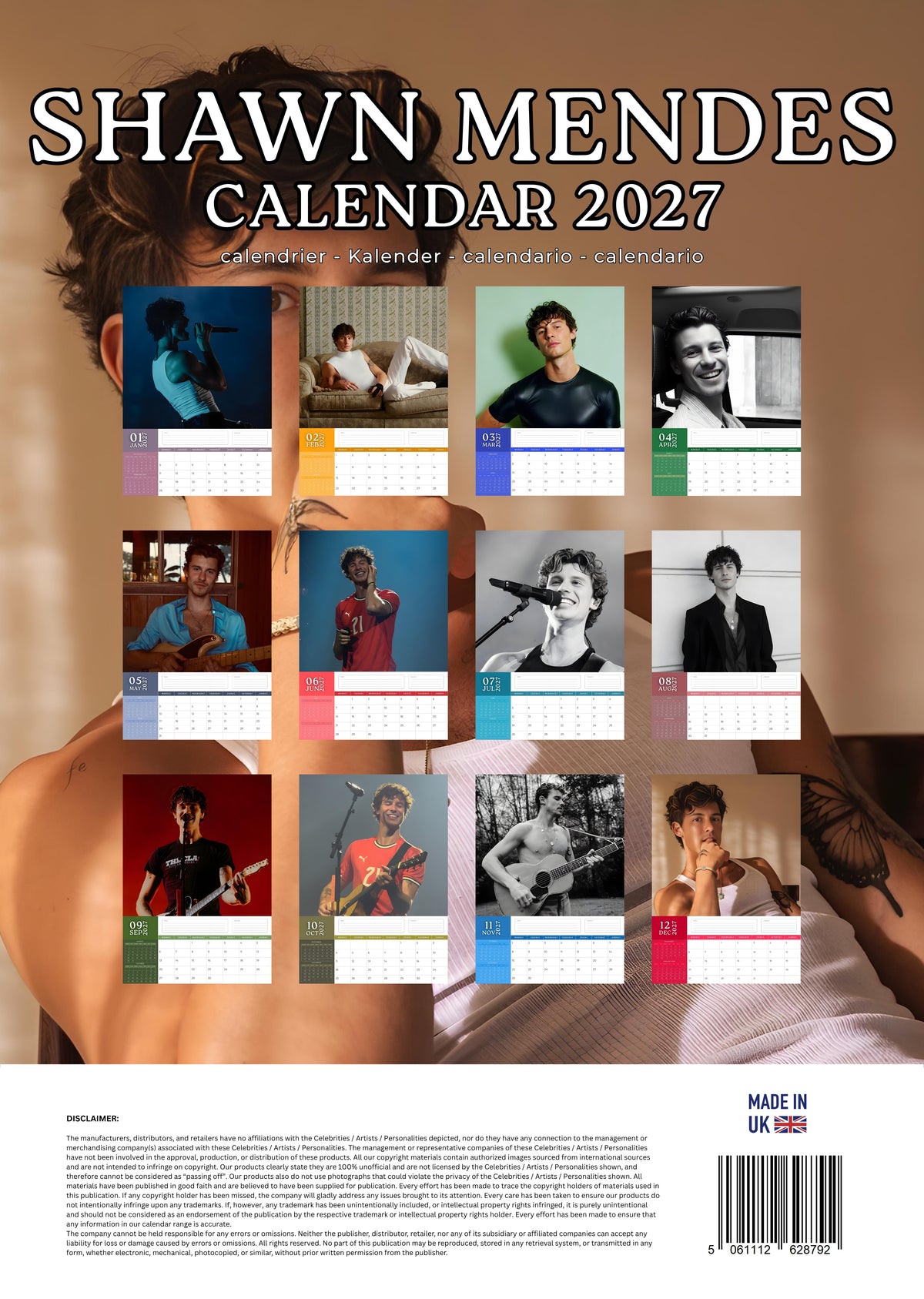 Shawn Mendes Music Calendar 2027 – M-PRA Range