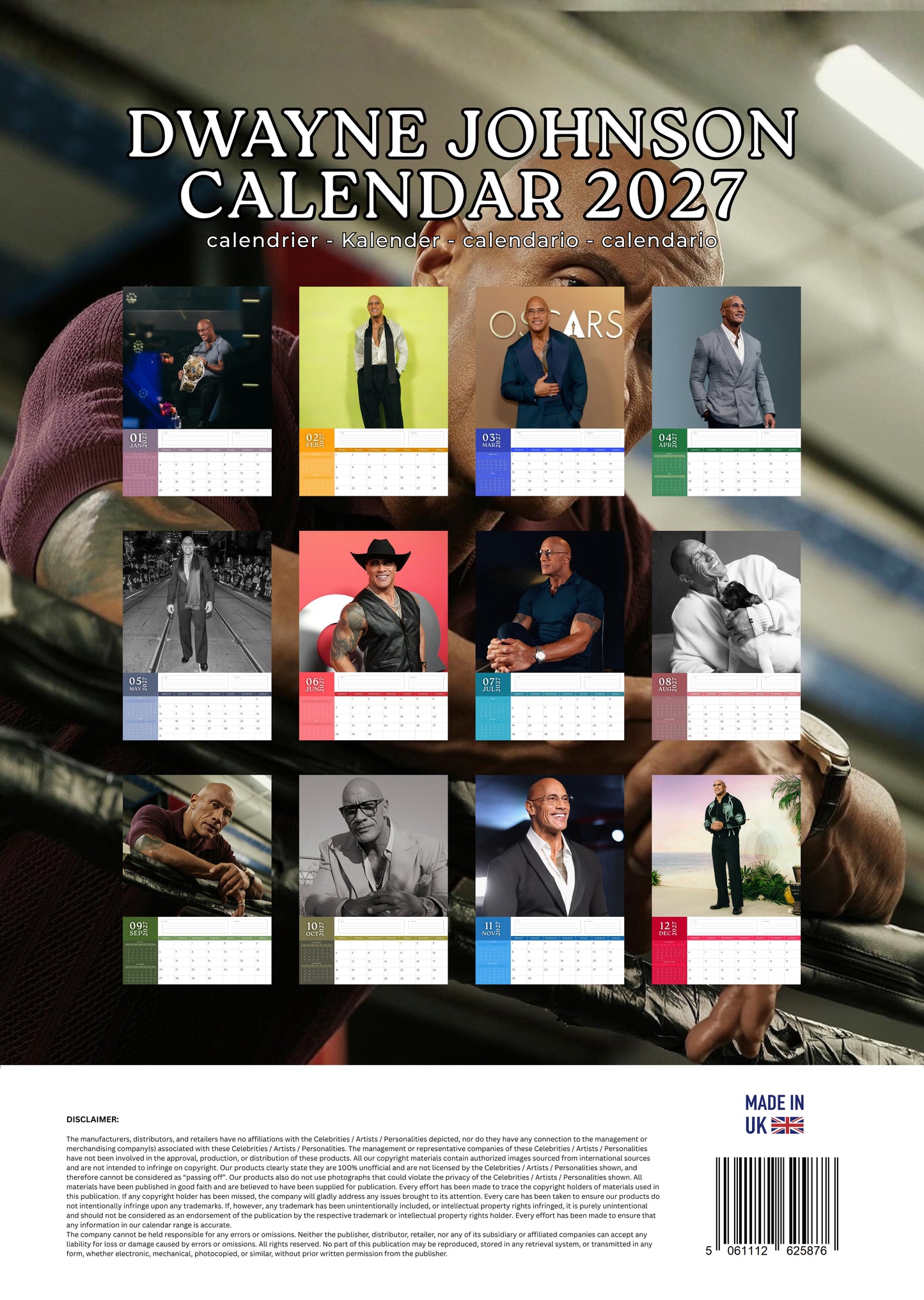 Dwayne Johnson Celebrity Calendar 2027 – M-PRA Range