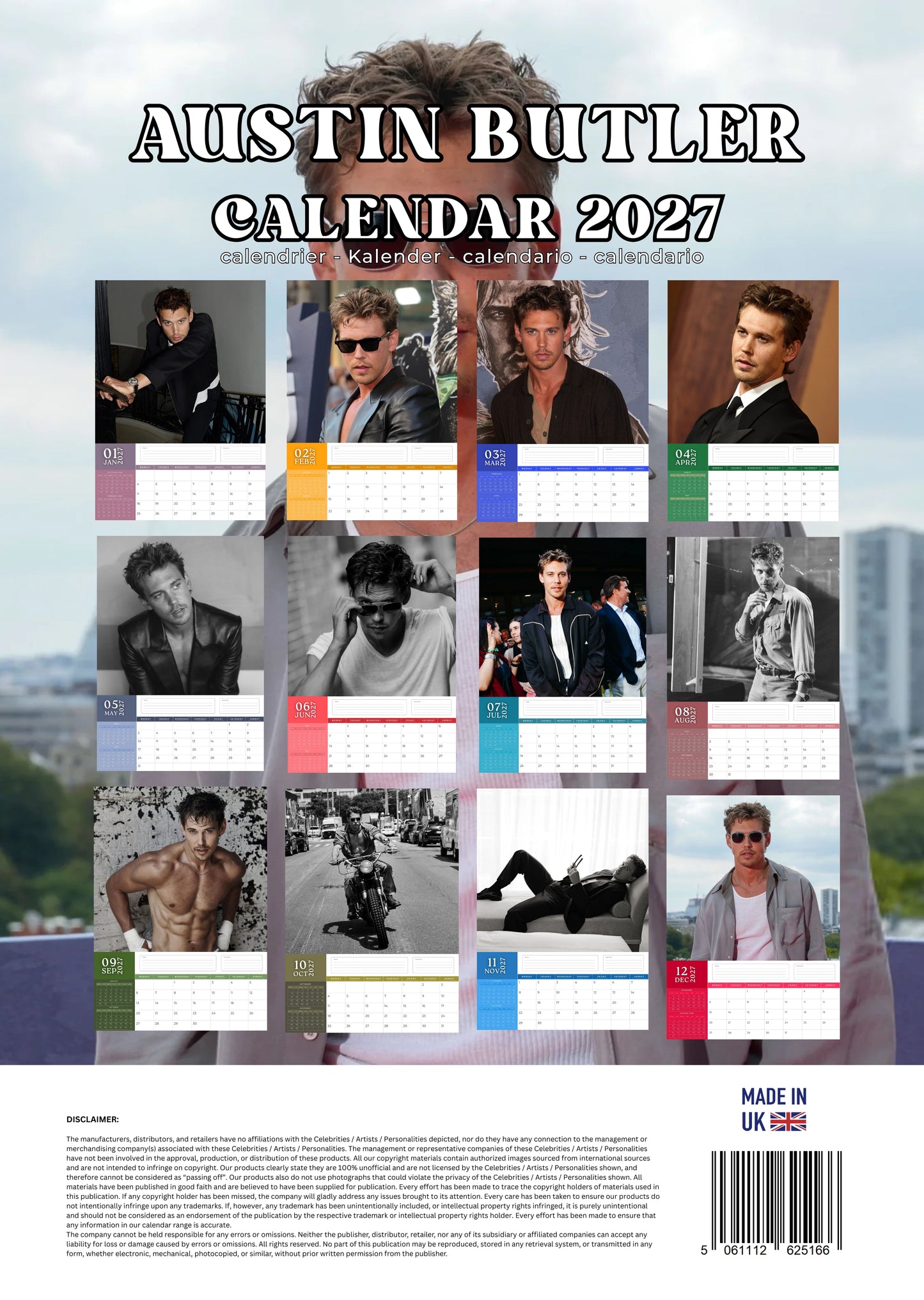 Austin Butler Celebrity Calendar 2027 – M-PRA Range