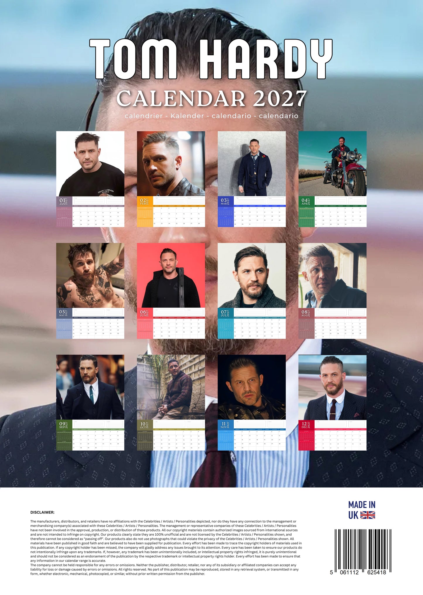 Tom Hardy Celebrity Calendar 2027 – M-PRA Range