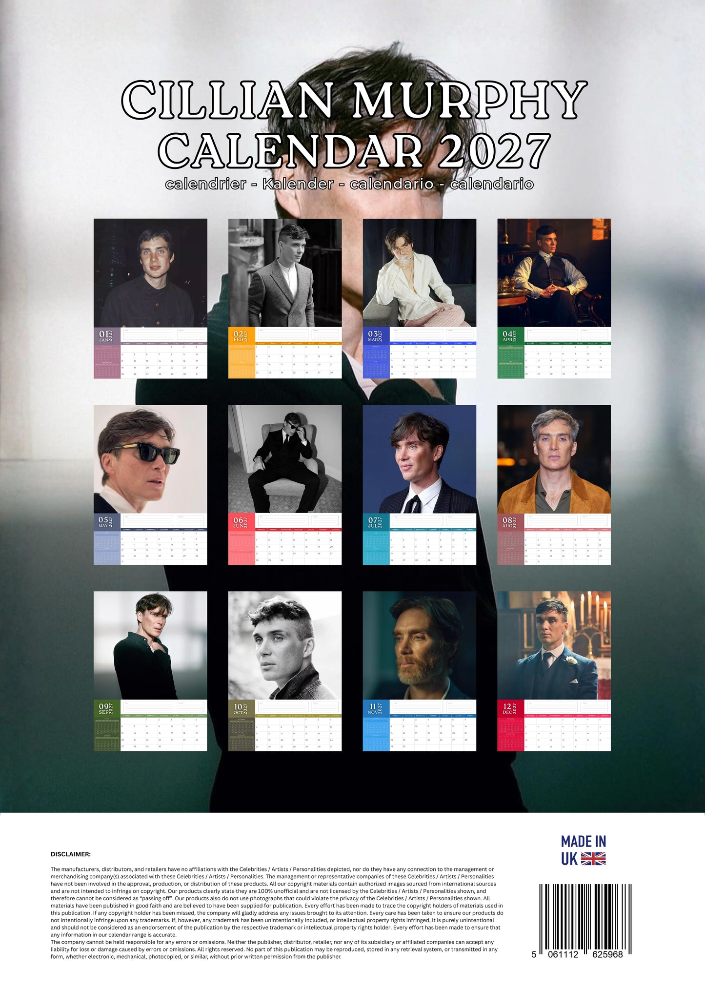 Cillian Murphy Calendar 2027 – M-PRA Range