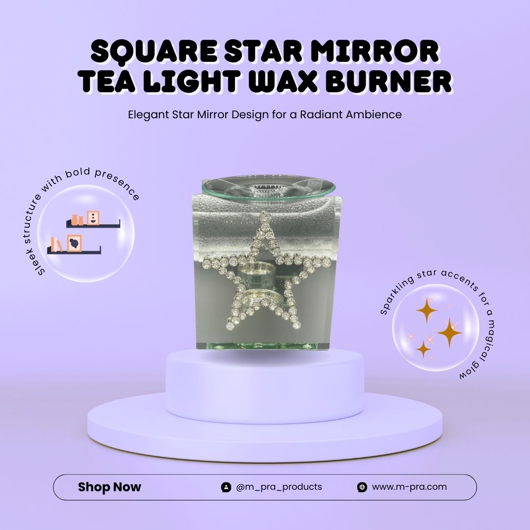 Square Star Mirror Tea Light Wax Burner