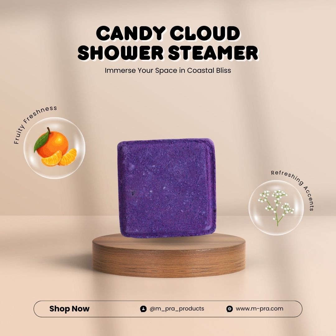 Candy Cloud Scented Shower Steamer – Sweet, Fruity, and Playfully Aromatic