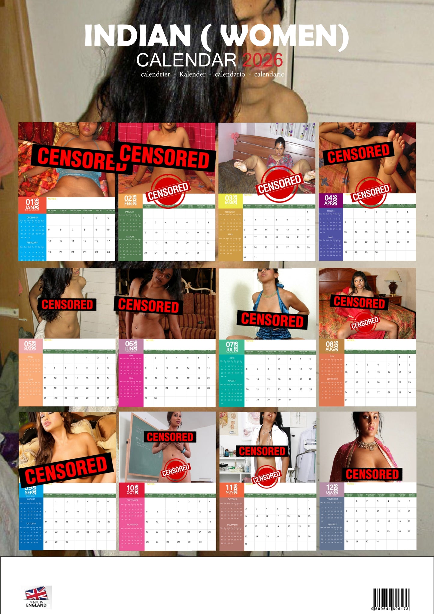 Indian Women 2026 Wall Calendar – 12 Month Exotic Beauty Edition