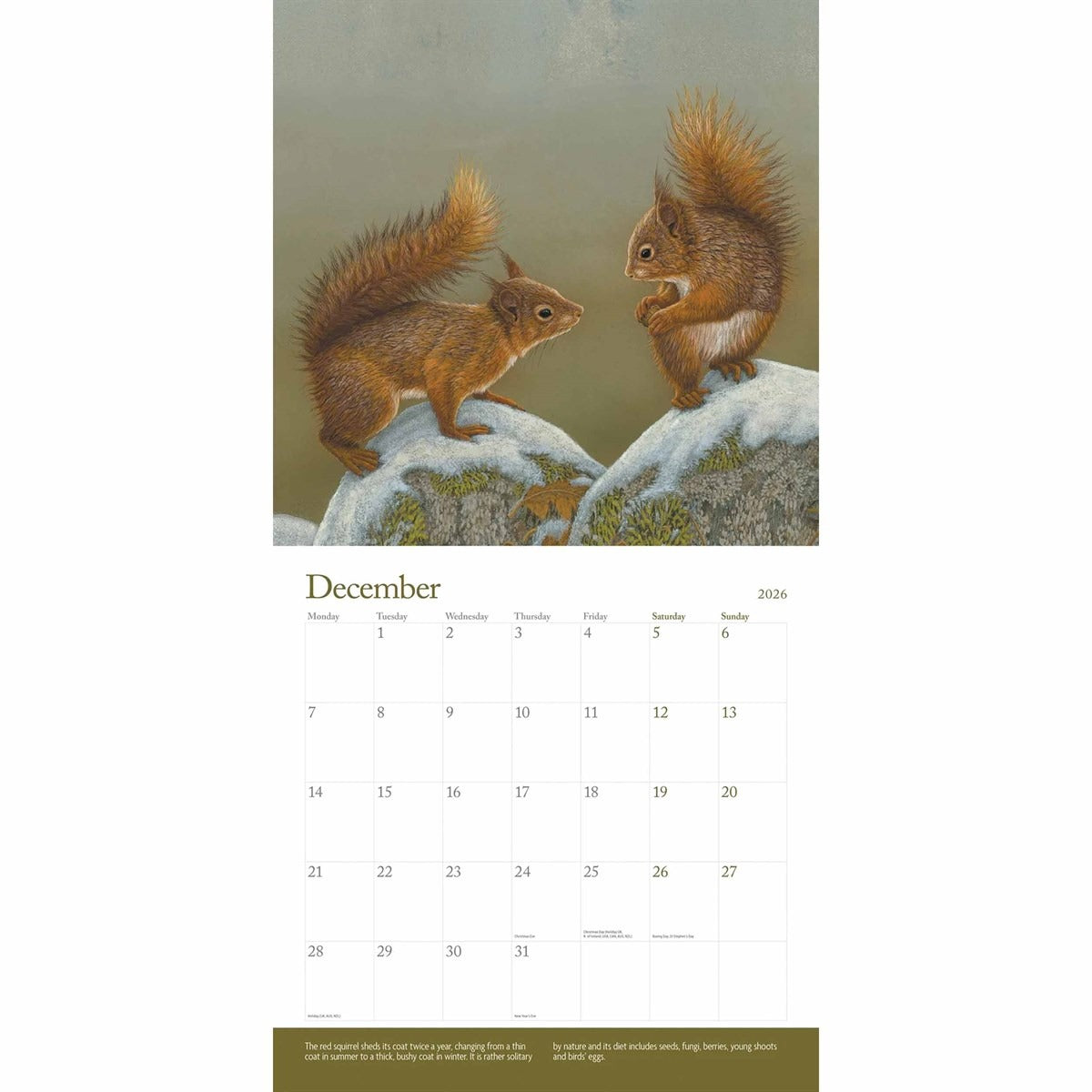 British Wildlife In Art Square Calendar 2026 – Nature Captured in Every Brushstroke
