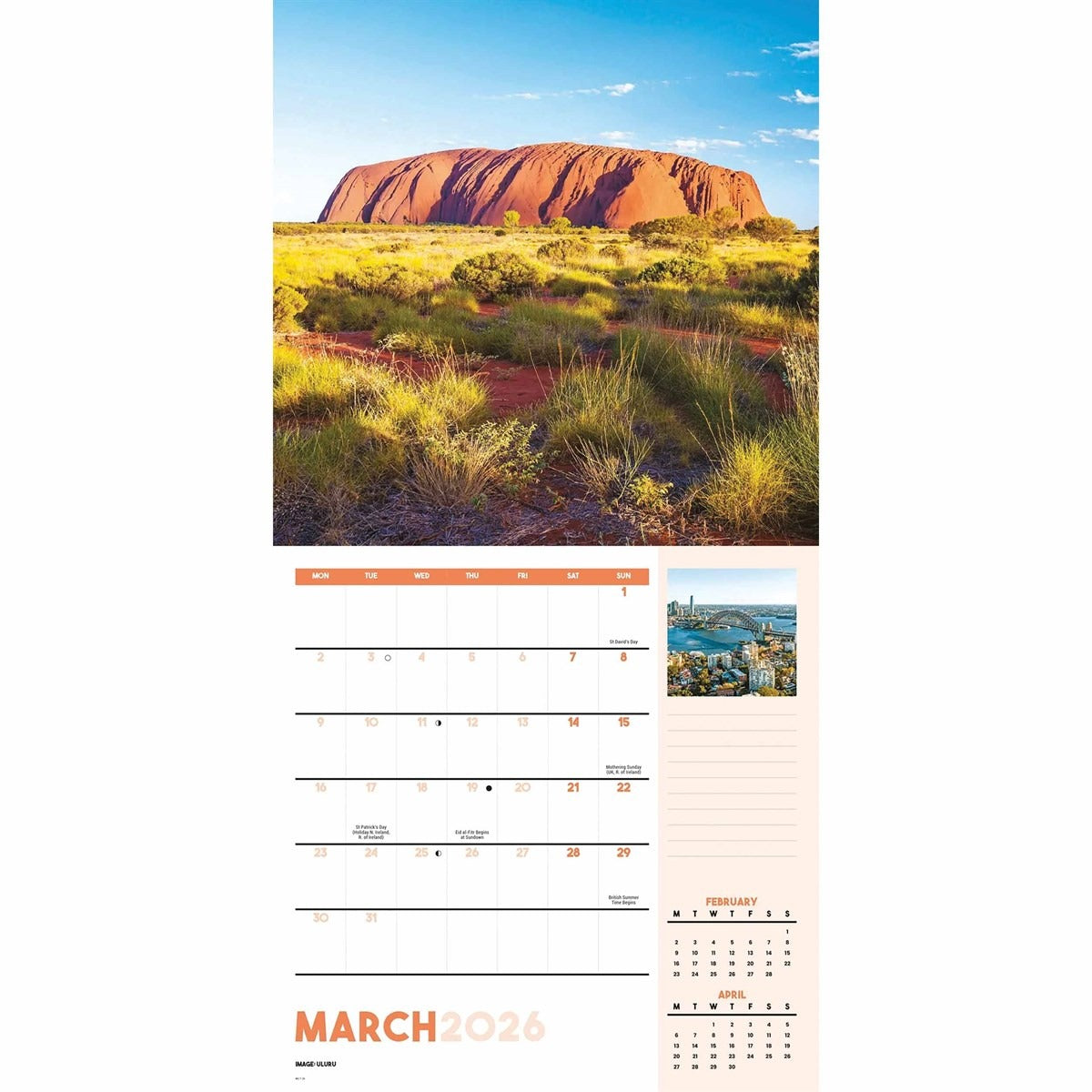 Australia Square Calendar 2026 – Explore the Beauty of Down Under