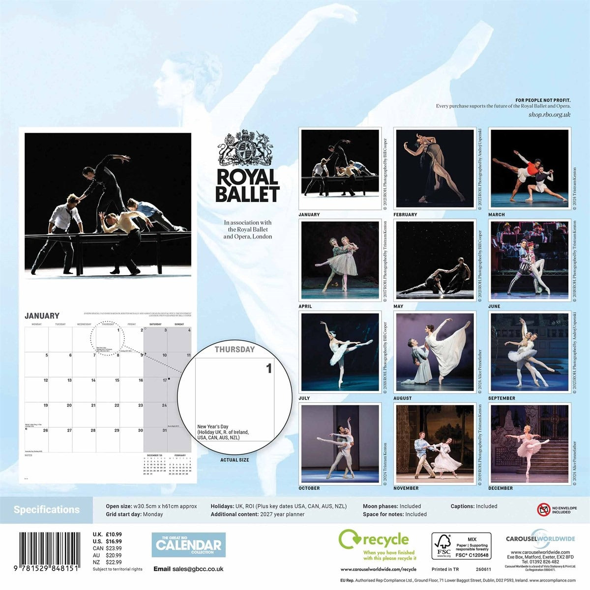 Royal Ballet Square Calendar 2026 – A Year of Poise, Passion & Performance