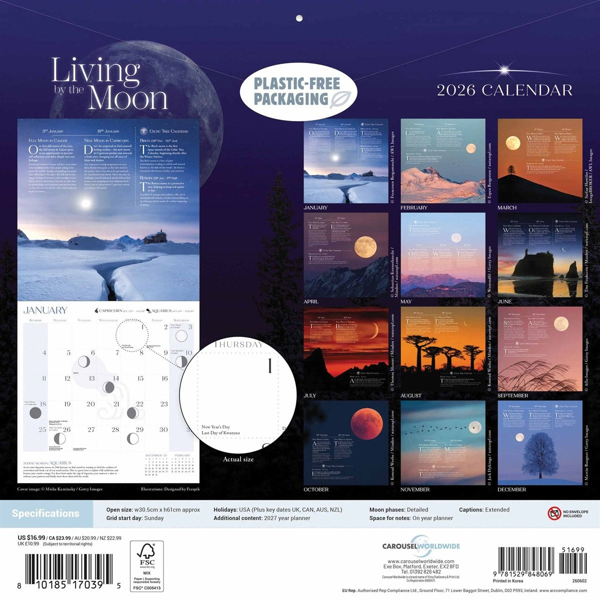 Lunar Living Square Calendar 2026 – Align Your Life With the Moon