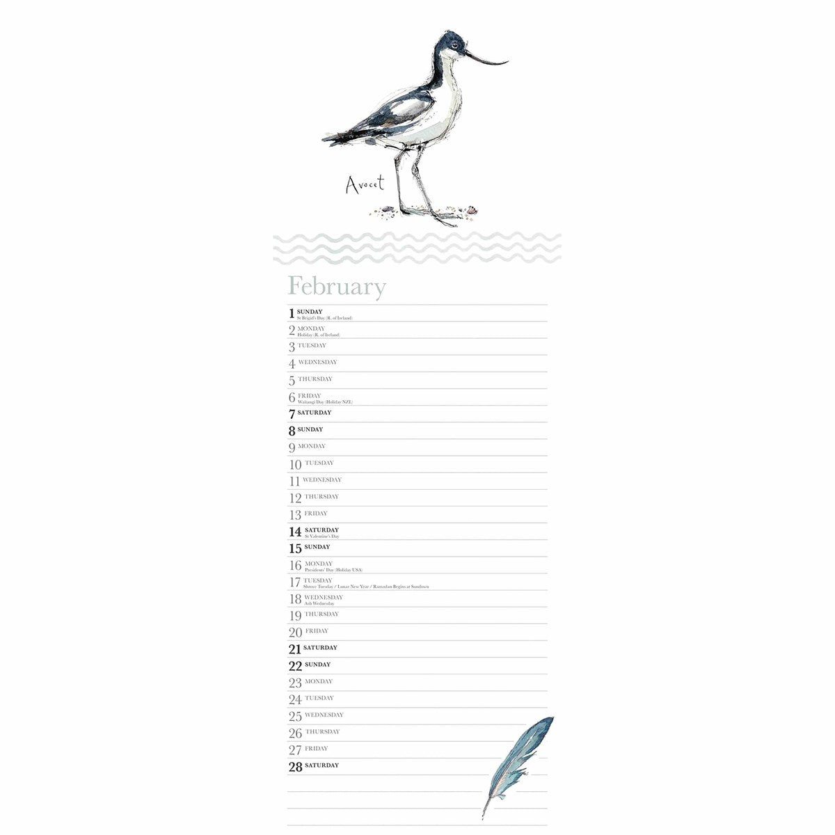 Madeleine Floyd Dawn Chorus Slim Calendar 2026 – Celebrate British Birds in Style