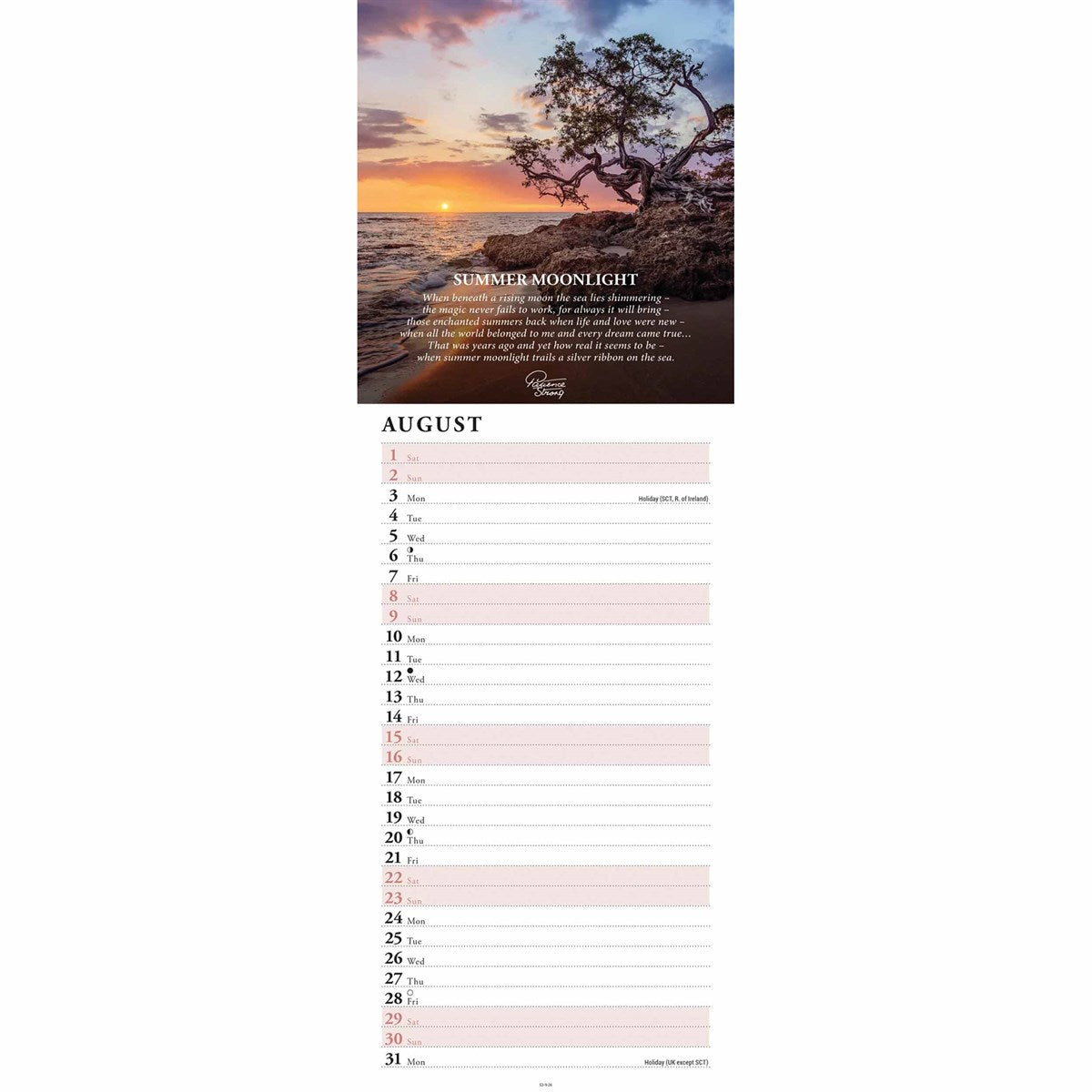 Patience Strong Slim Calendar 2026 – Start Each Day Inspired with Meaningful Poems
