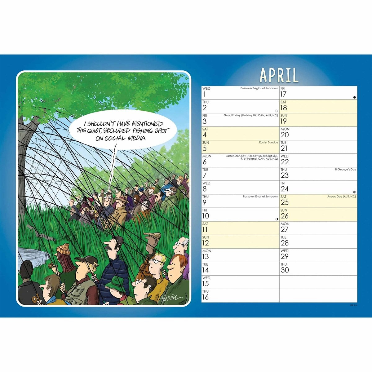 Young At Heart: Fishing A4 Calendar 2026 – Laughs for Every Angler