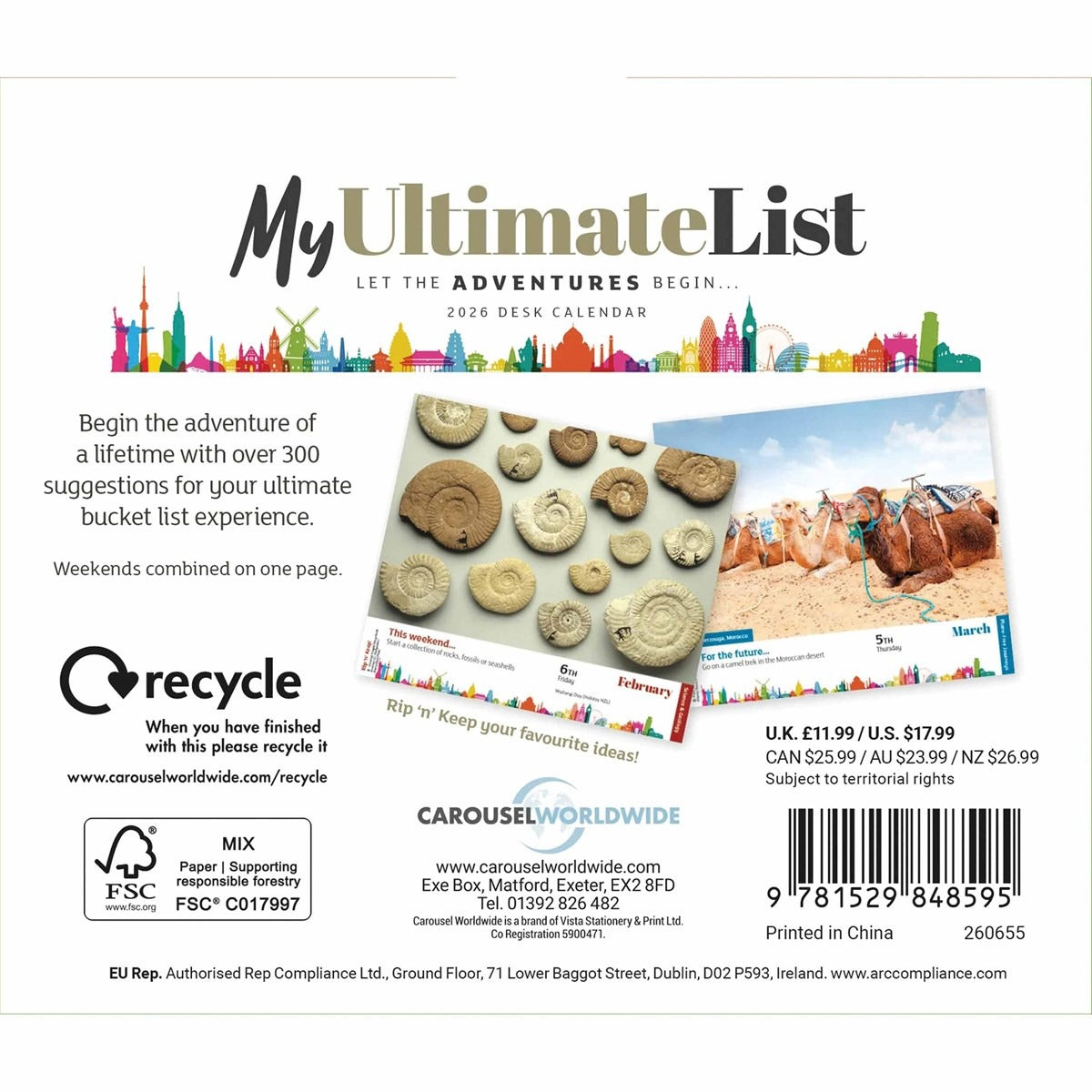My Ultimate List Desk Calendar 2026 – A Year of Dreams, Destinations & Daily Inspiration