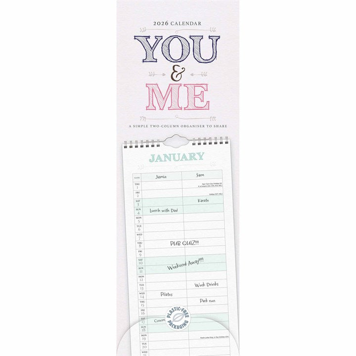 You & Me Couples Slim Planner 2026 – Stay Organised Together