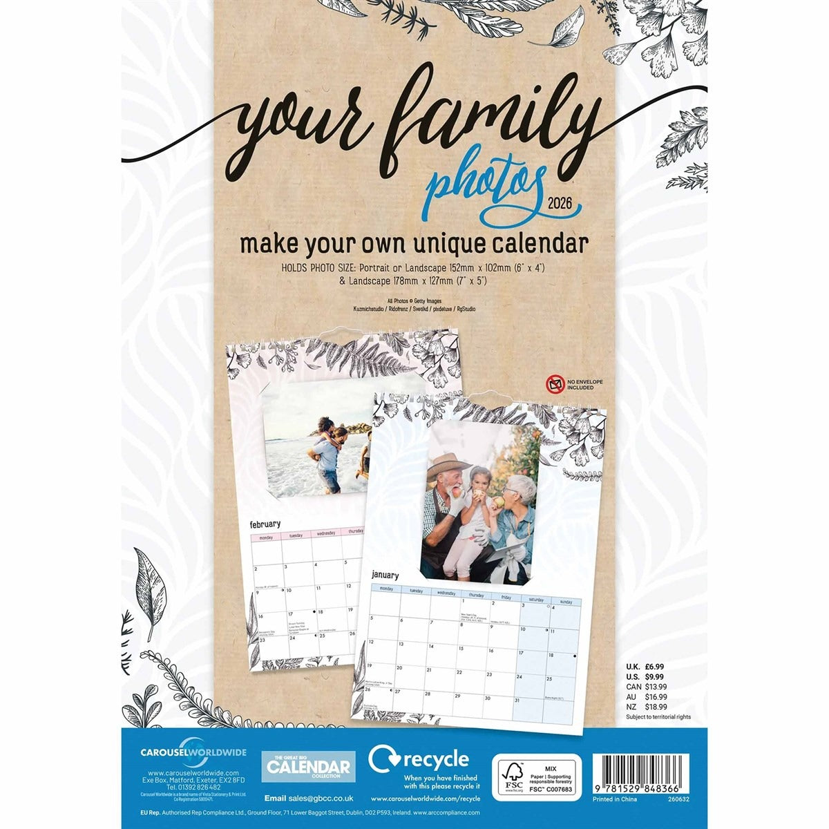 Your Family Photos A4 Calendar 2026 – Personalise Every Month with Your Memories