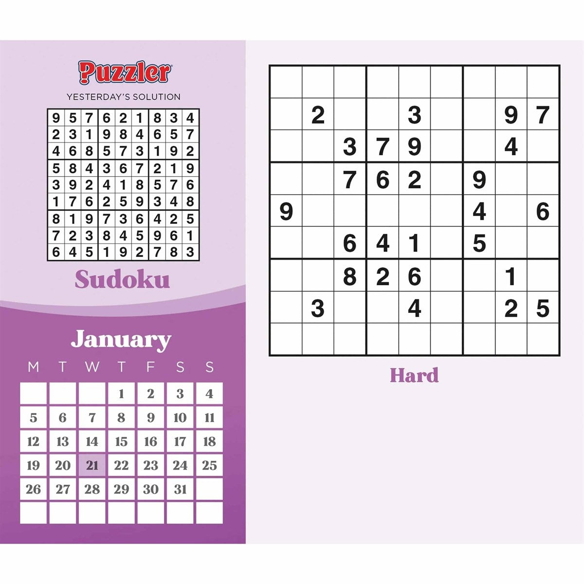 Sudoku Puzzler Desk Calendar 2026 – A Daily Challenge for Puzzle Lovers