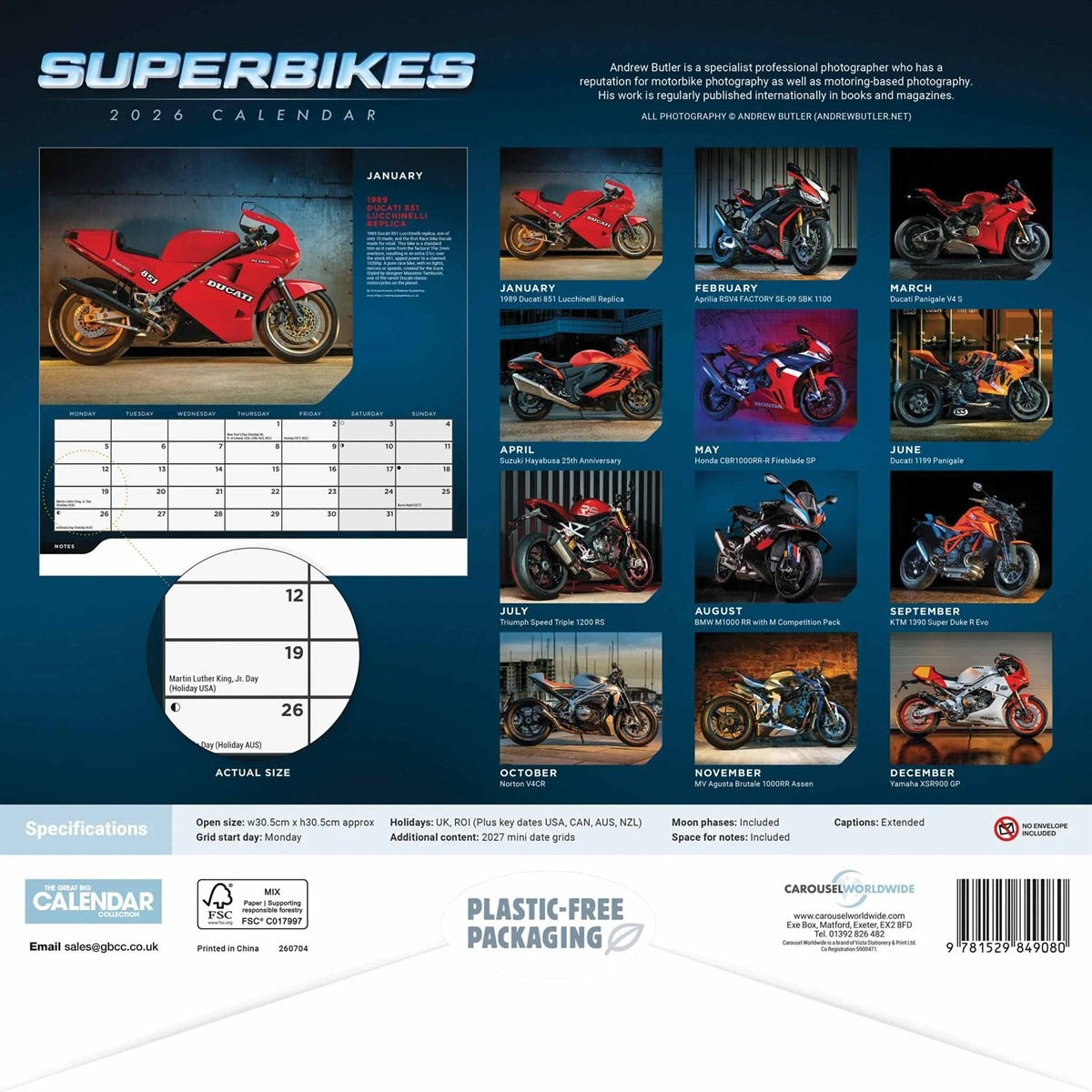 Superbikes Square Calendar 2026 – Speed, Style, and Power