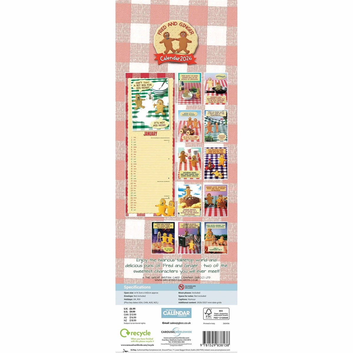 Fred & Ginger Slim Calendar 2026 – A Hilarious Biscuit Duo to Brighten Your Year