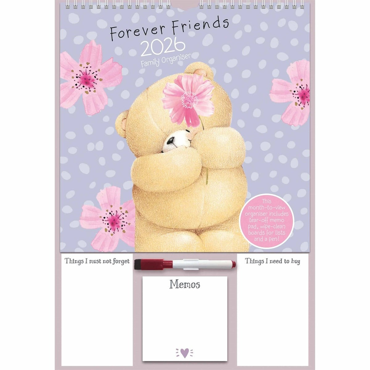Forever Friends A3 Family Organiser 2026 – A Hug of Organisation for Every Month
