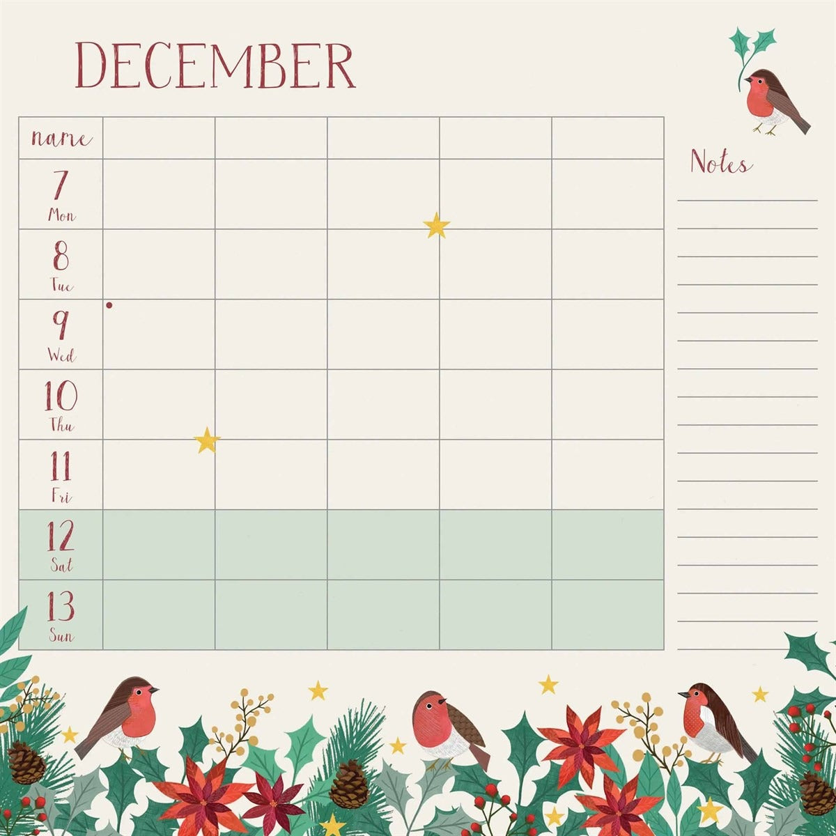 Georgia Breeze Family Square Organiser 2026 – Elegant Organisation for Every Week