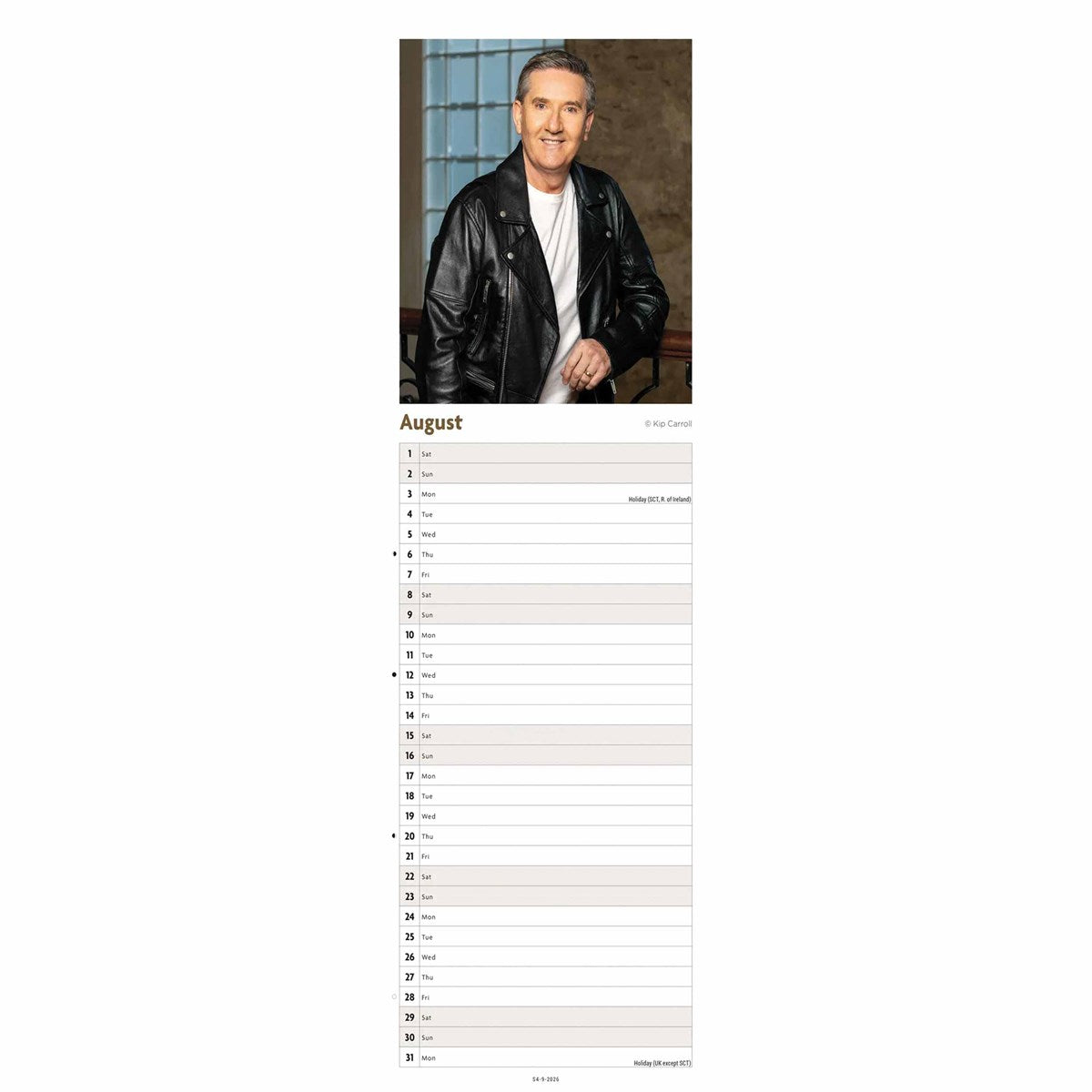Daniel O'Donnell Slim Calendar 2026 – Celebrate a Beloved Irish Singer