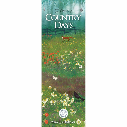 Country Days Slim Calendar 2026 – A Year of Seasonal Charm by Jo Grundy