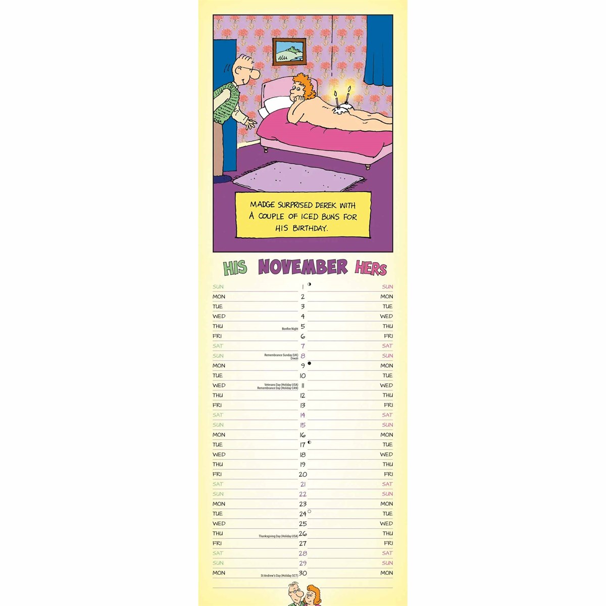 Derek & Madge His 'N' Hers Couples Slim Planner 2026 – A Fun Take on the Battle of the Sexes