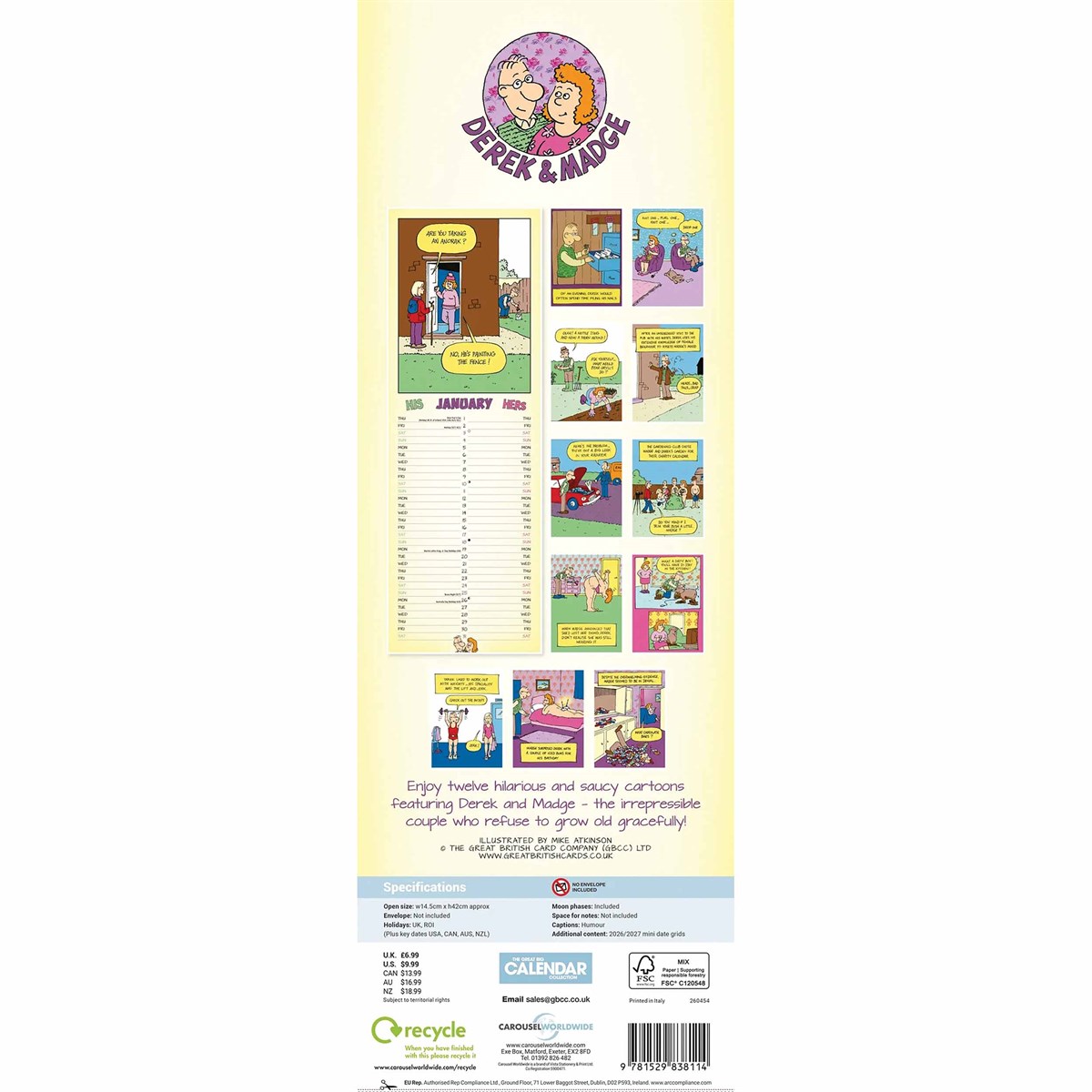 Derek & Madge His 'N' Hers Couples Slim Planner 2026 – A Fun Take on the Battle of the Sexes