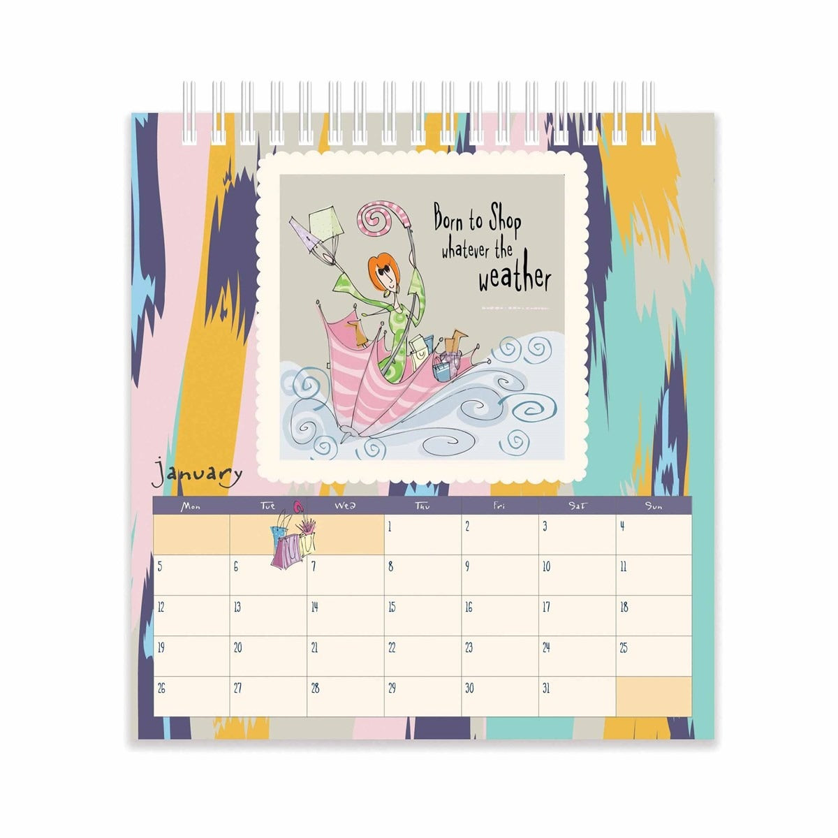 Born To Shop Easel Calendar 2026 – Fun, Fashion & Organisation
