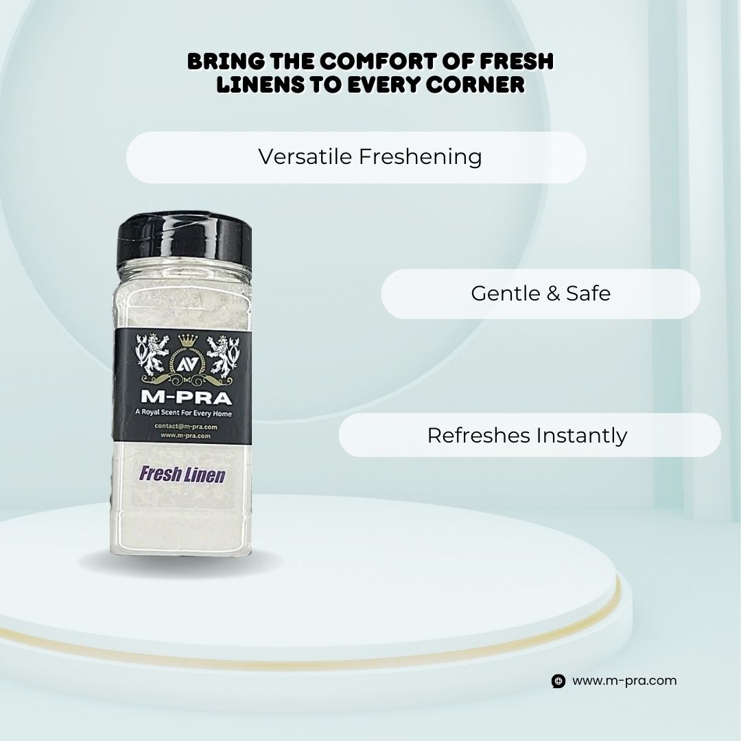 Fresh Linen Scented Fabric Freshener Powder – Classic, Clean, and Comforting