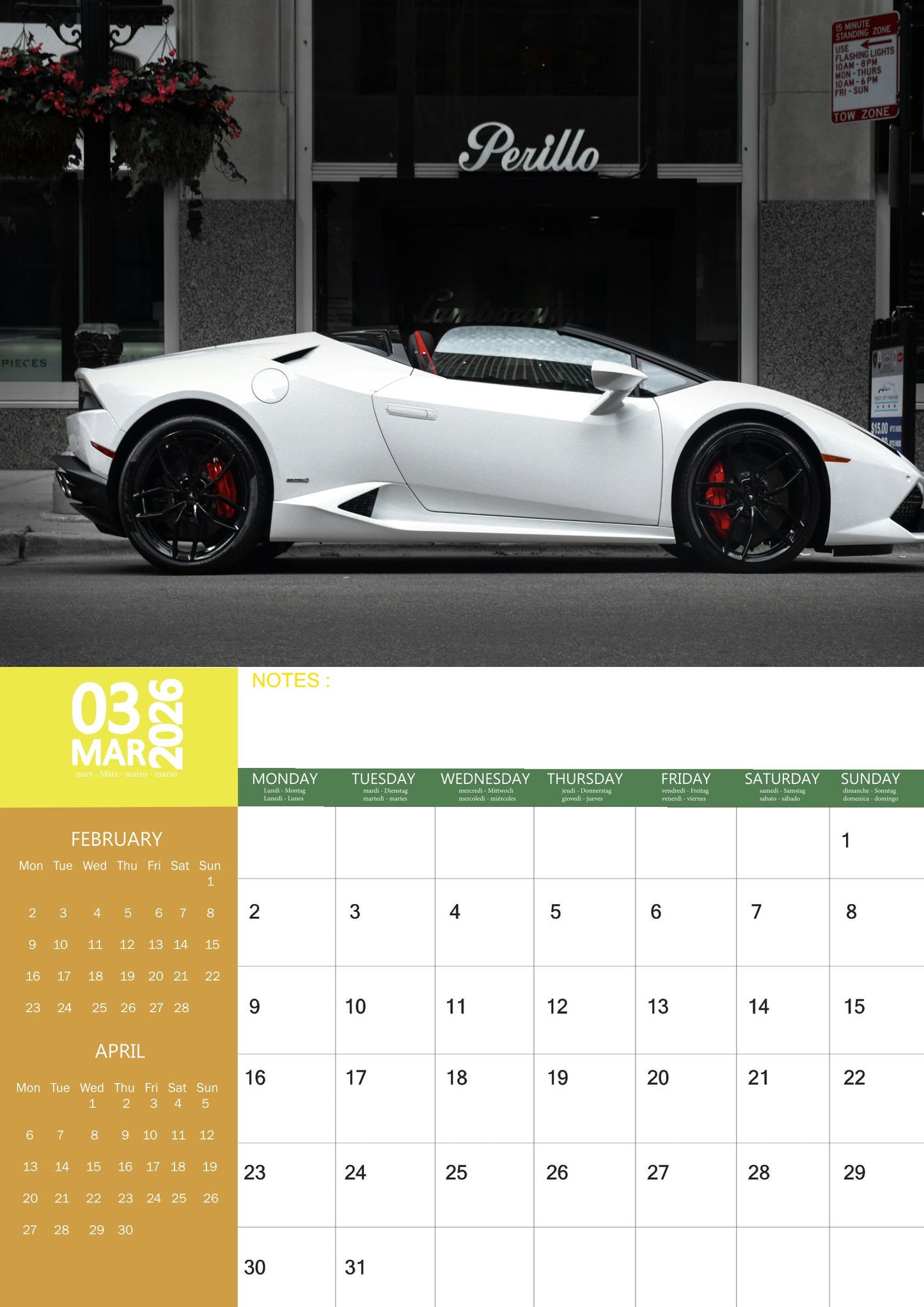Lamborghini Transport Calendar 2026 – M-PRA Range