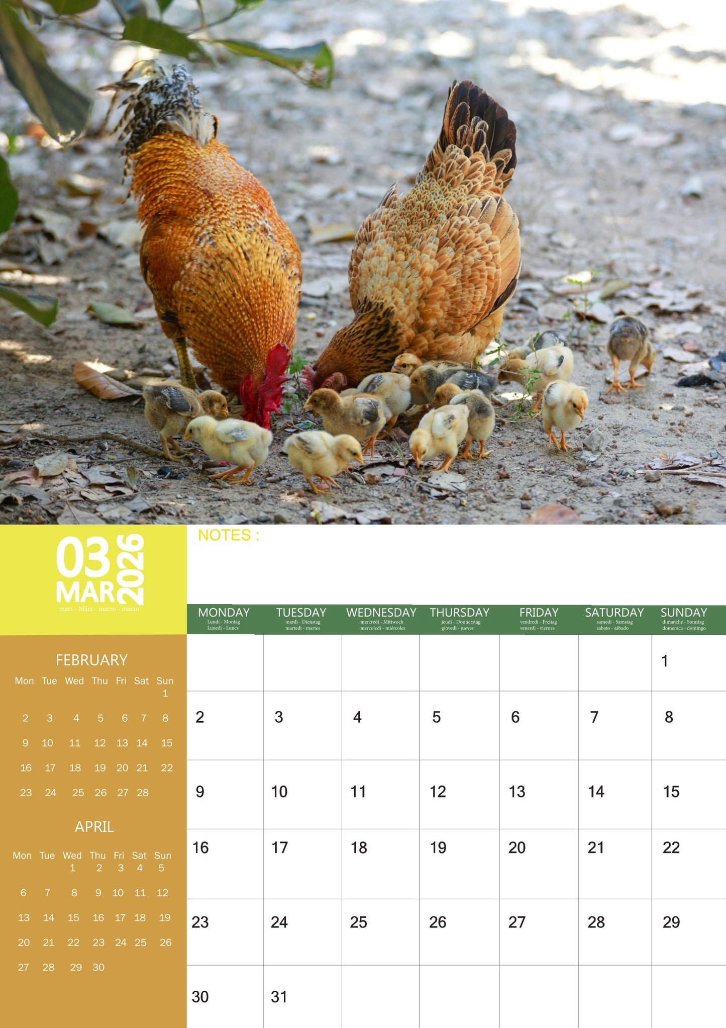 Chicken Calendar 2026 – M-PRA Range