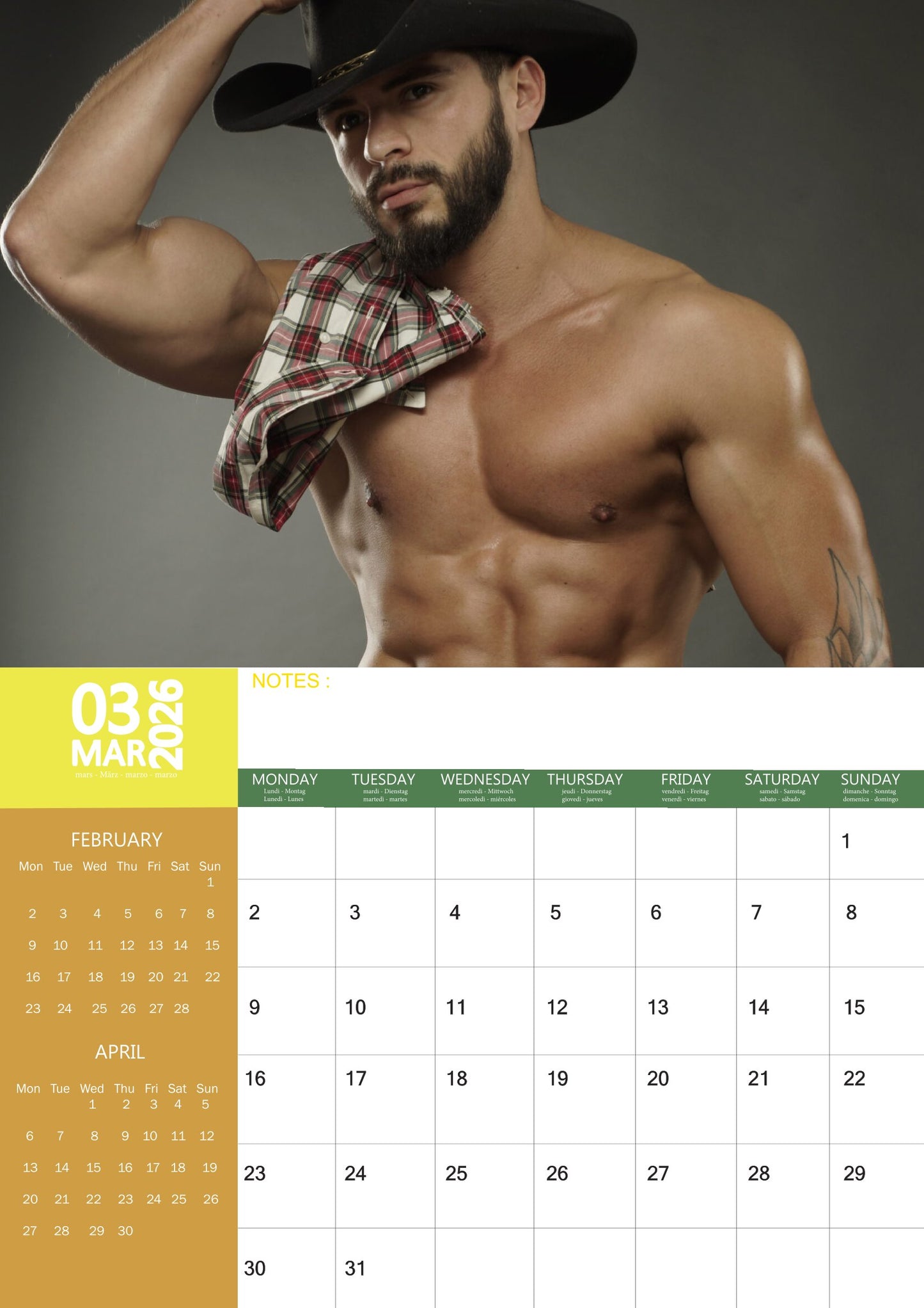 Hunks Calendar 2026 – M-PRA Range