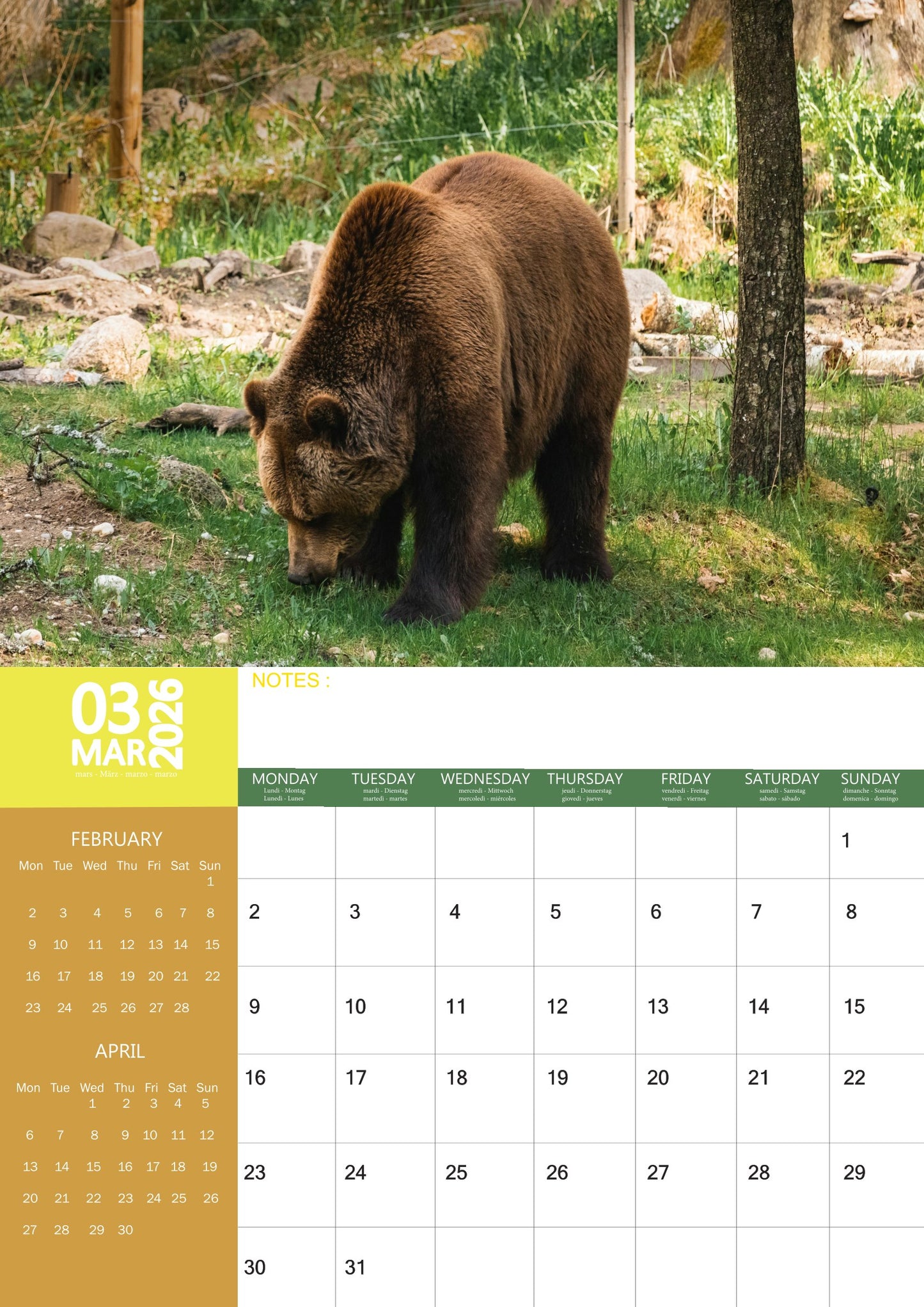 Bear Calendar 2026 – M-PRA Range