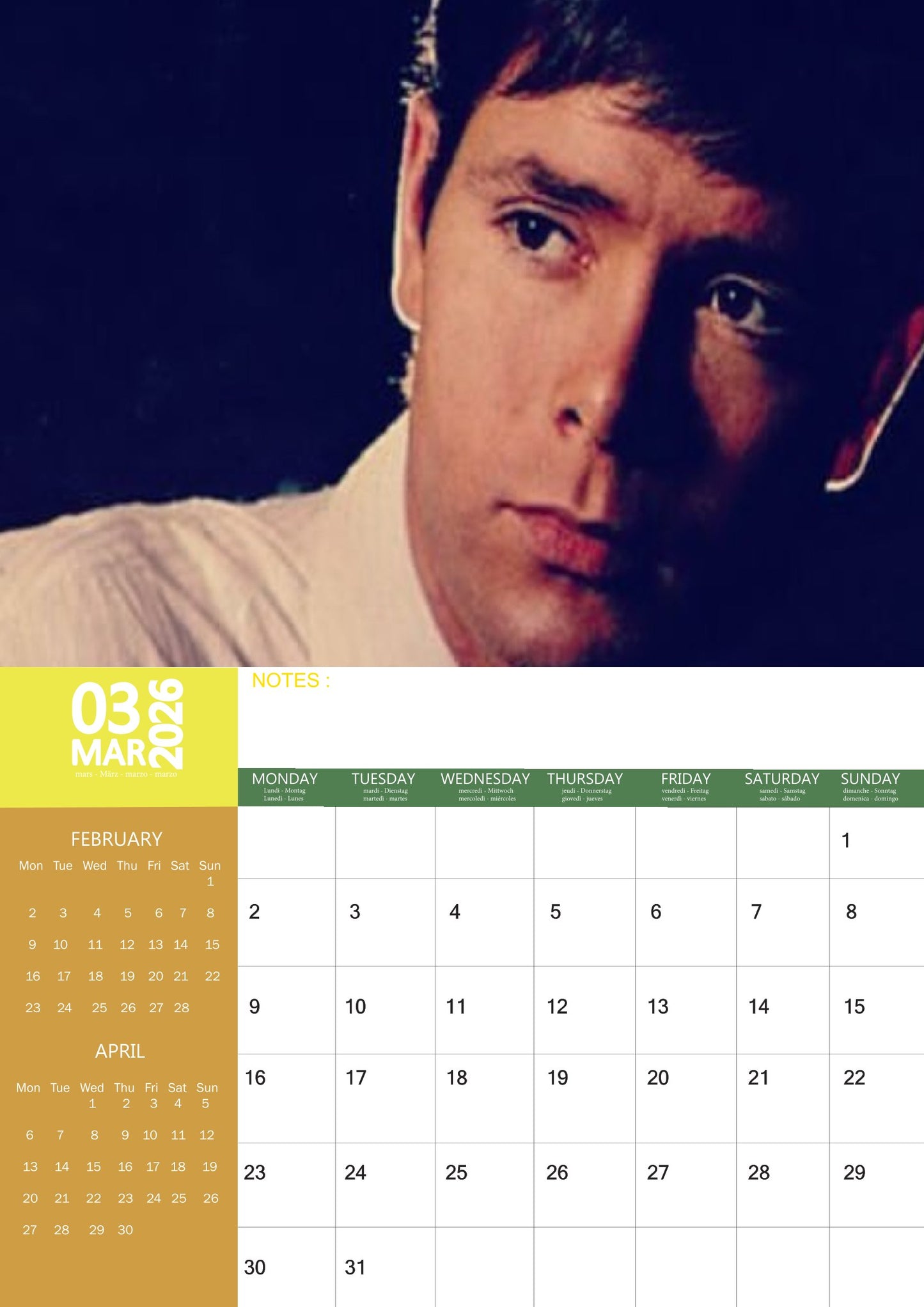 Cliff Richard Music Calendar 2026 – M-PRA Range