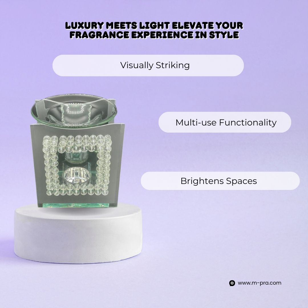 Square Mirror Finish Tea Light Wax Burner