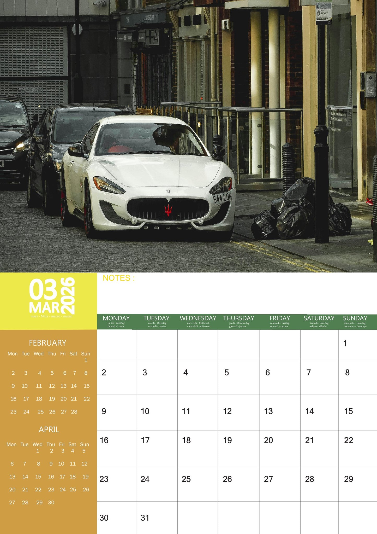 Maserati Transport Calendar 2026 – M-PRA Range