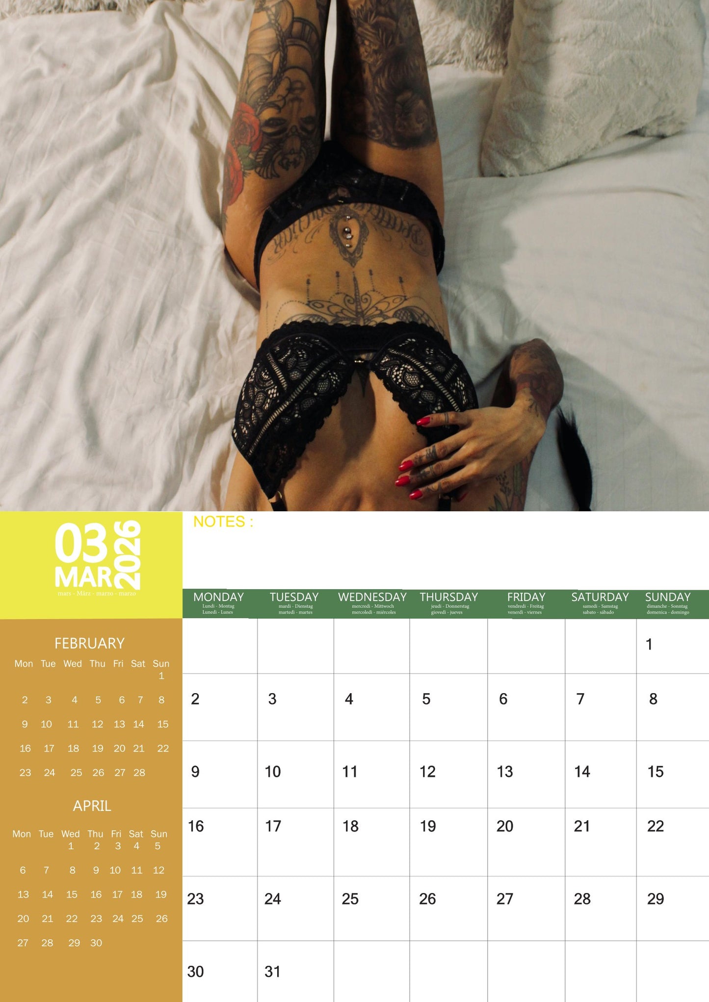 Tattooed Women Calendar 2026 – M-PRA Range