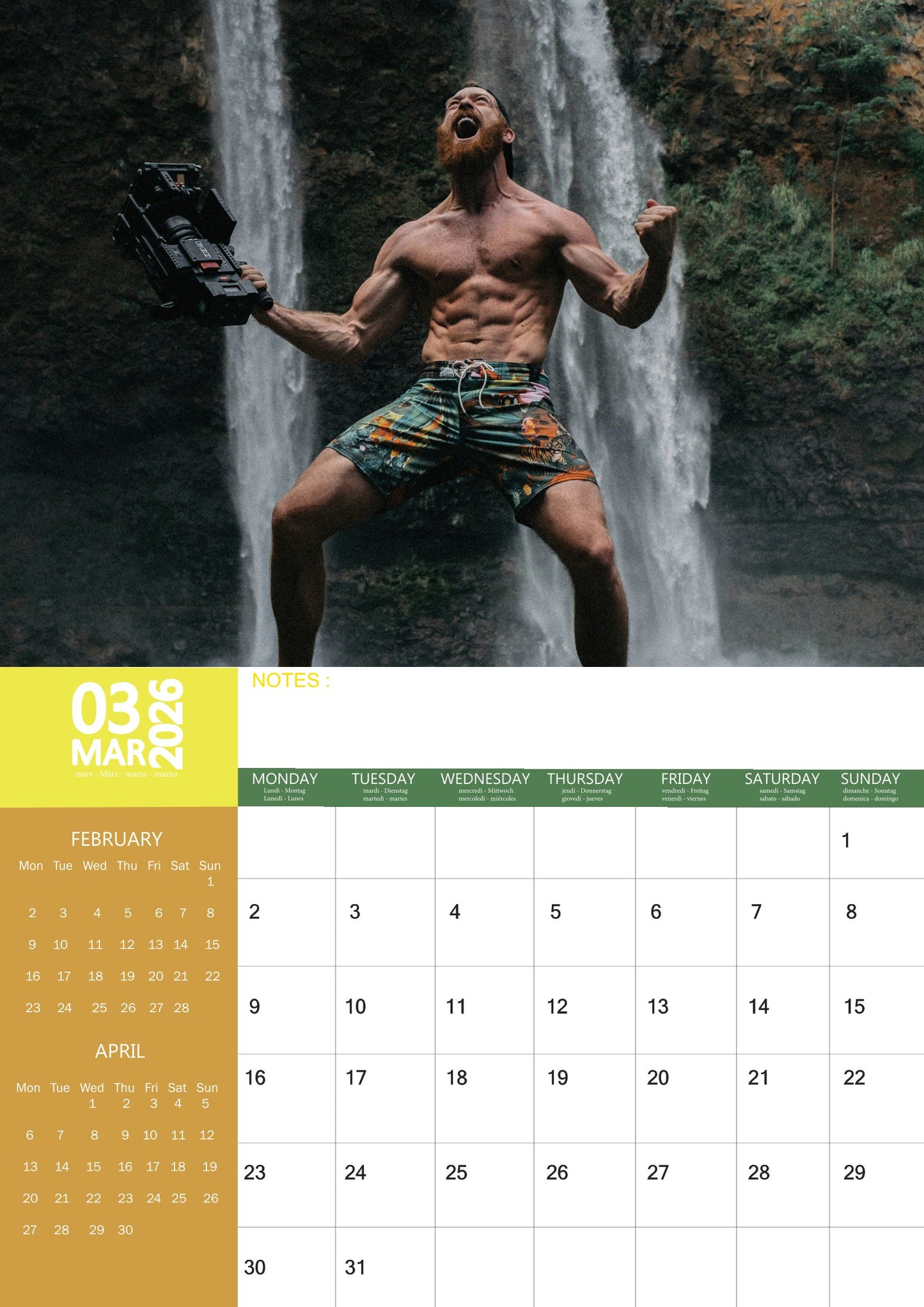 Muscle Men Calendar 2026 – M-PRA Range
