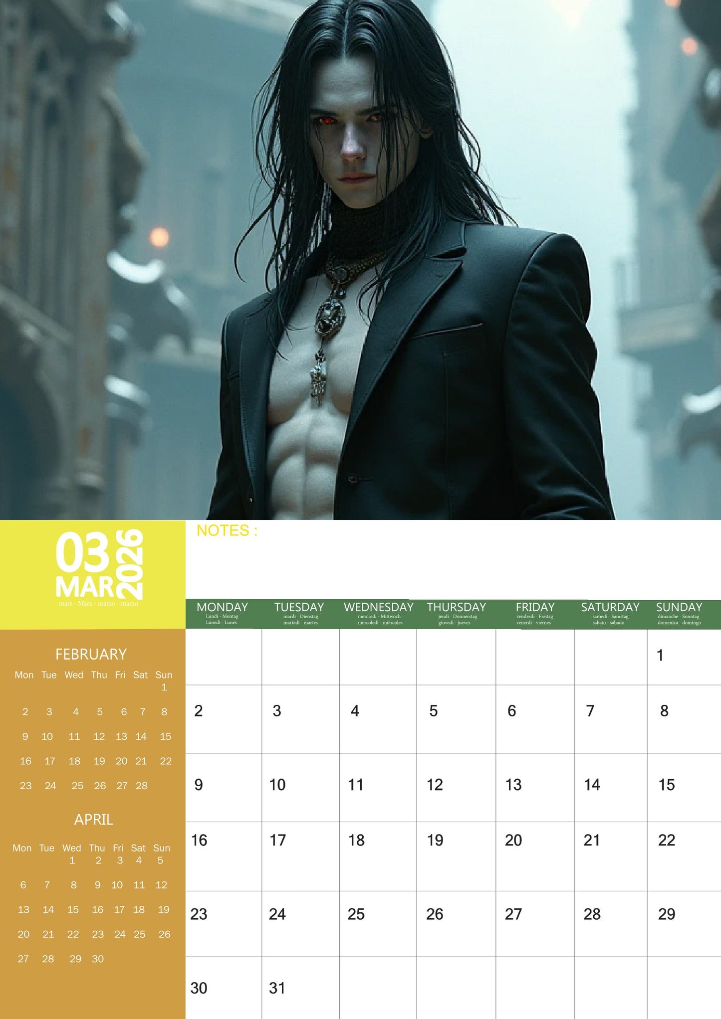 Goth Men Calendar 2026 – M-PRA Range