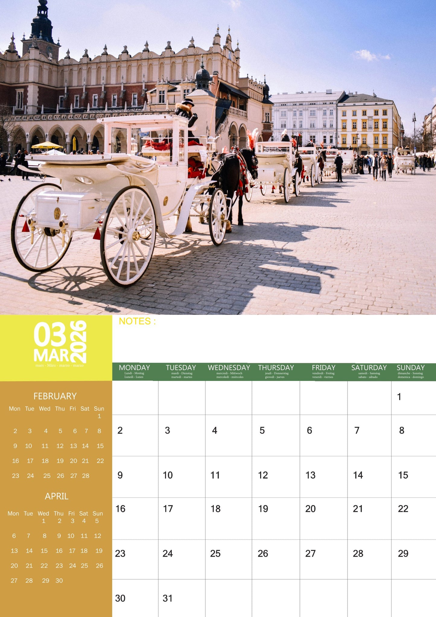 Poland Calendar 2026 – M-PRA Range
