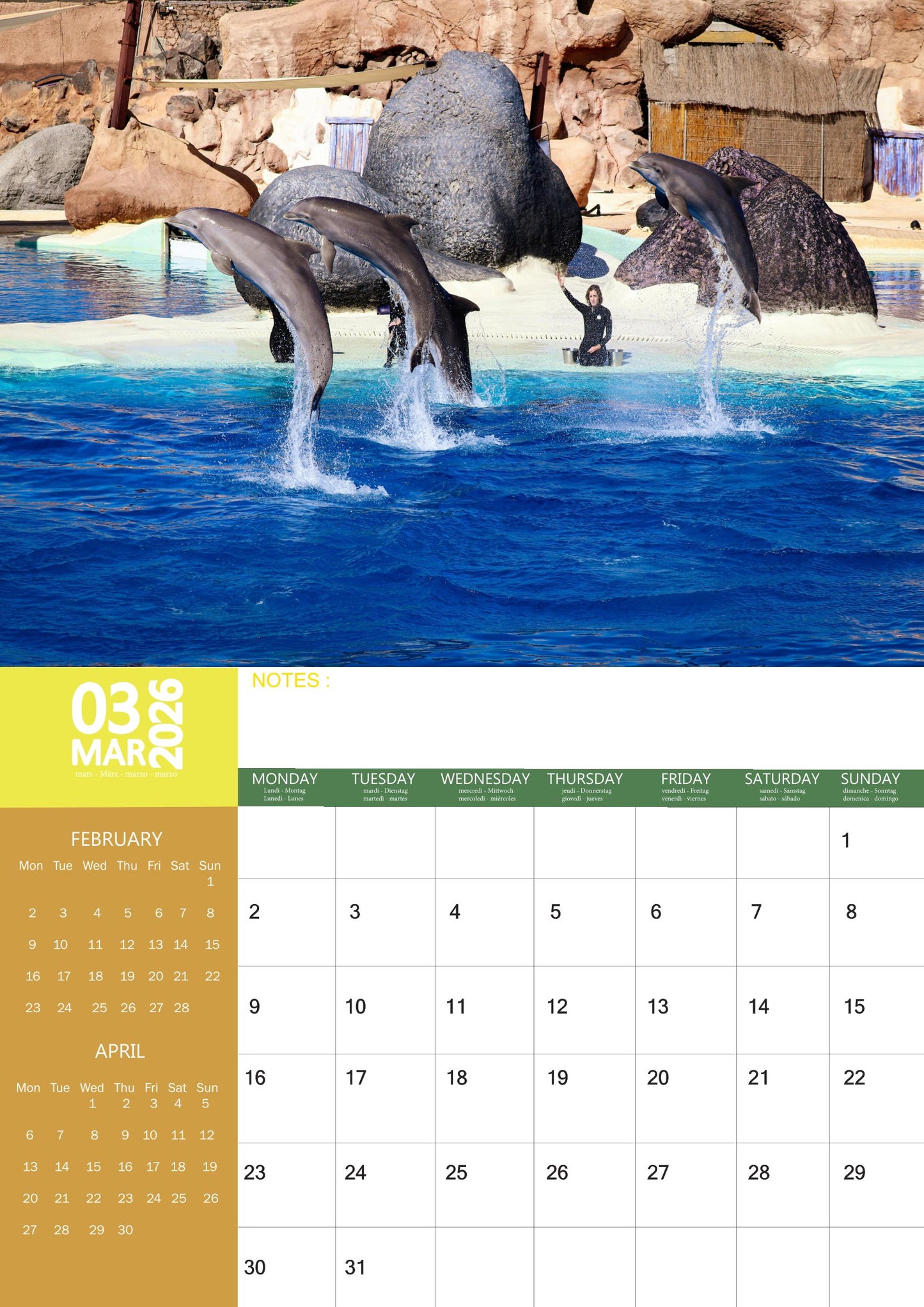 Dolphin Calendar 2026 – M-PRA Range