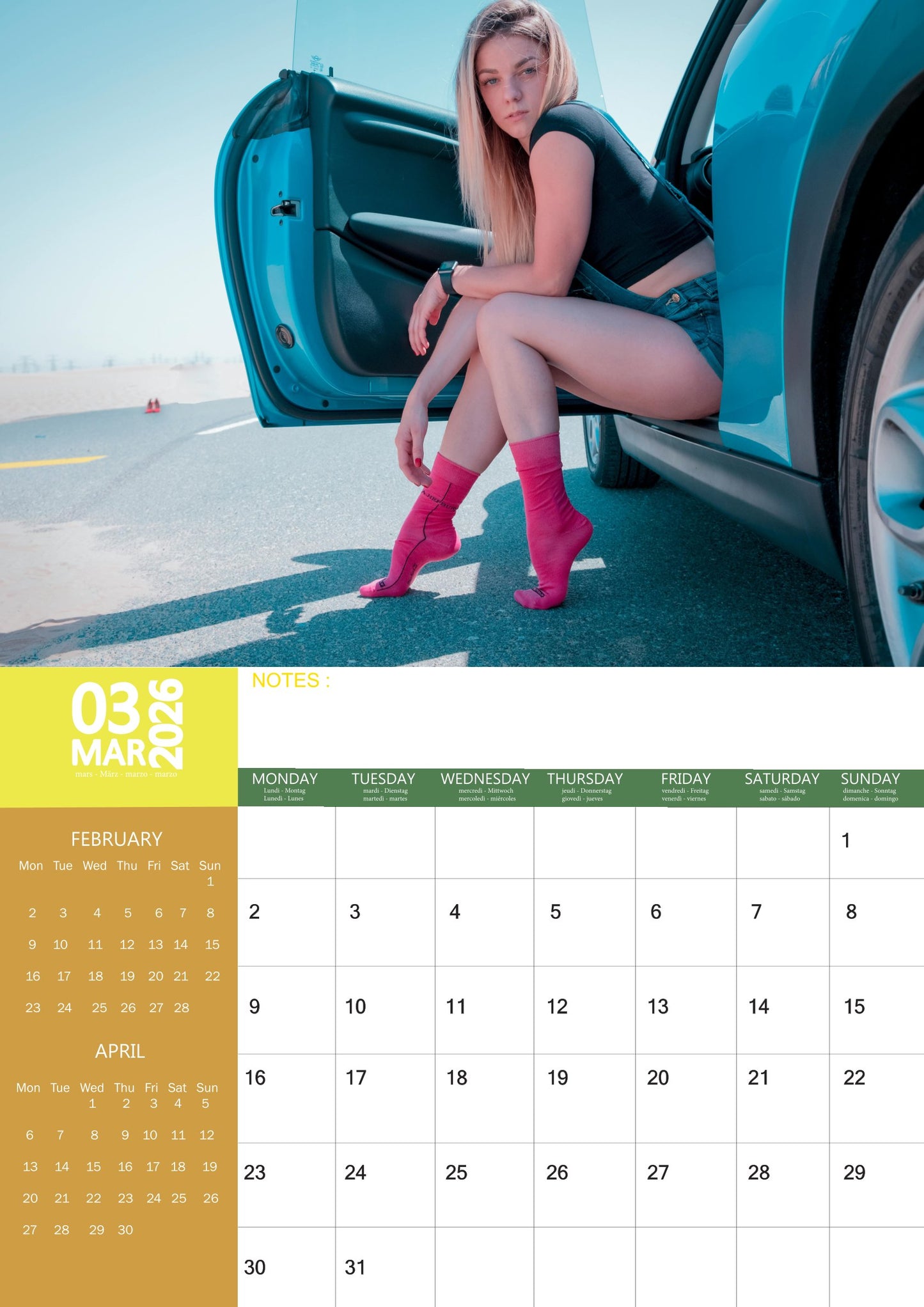 Girls & Cars Calendar 2026 – M-PRA Range