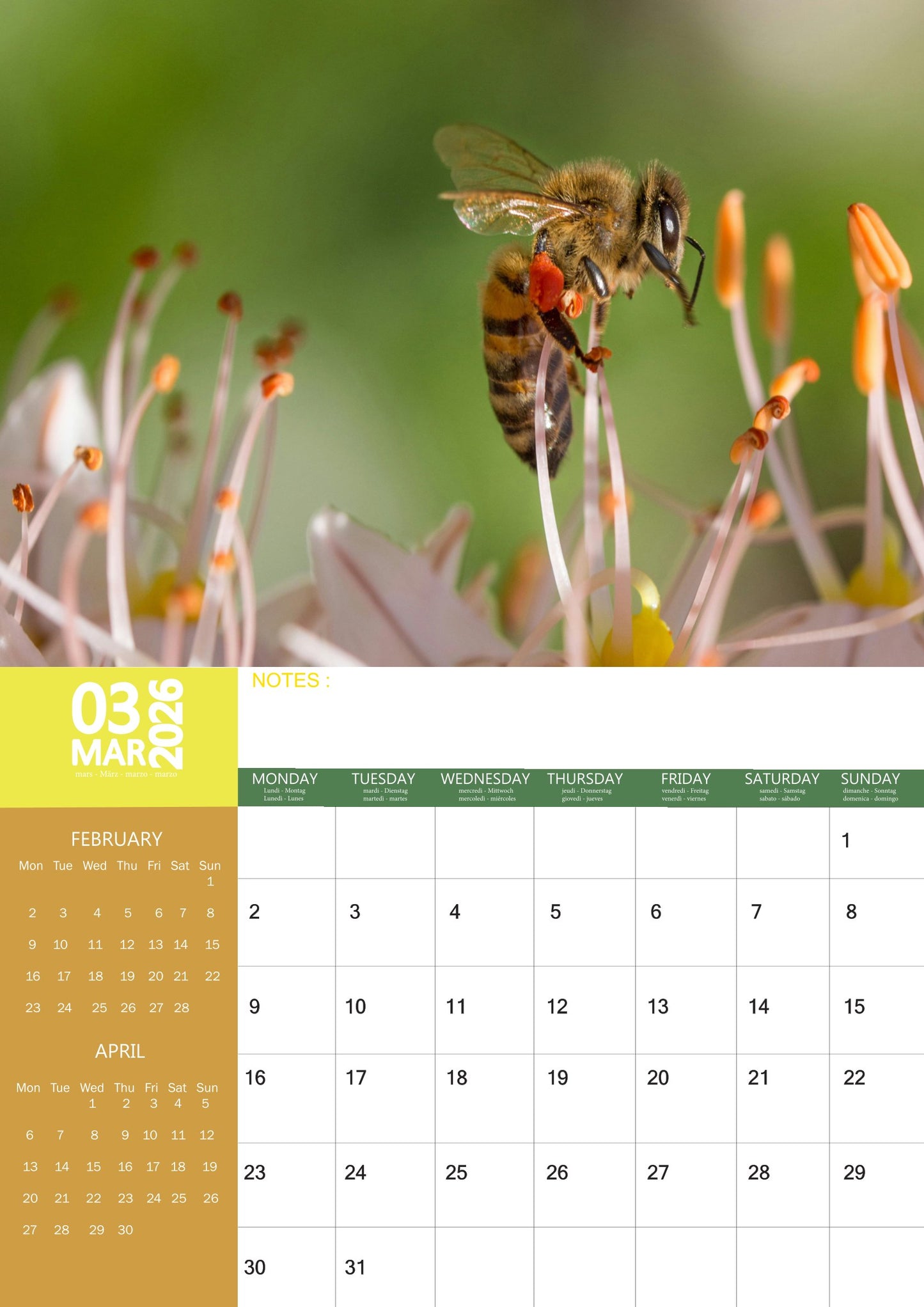 Bee Calendar 2026 – M-PRA Range