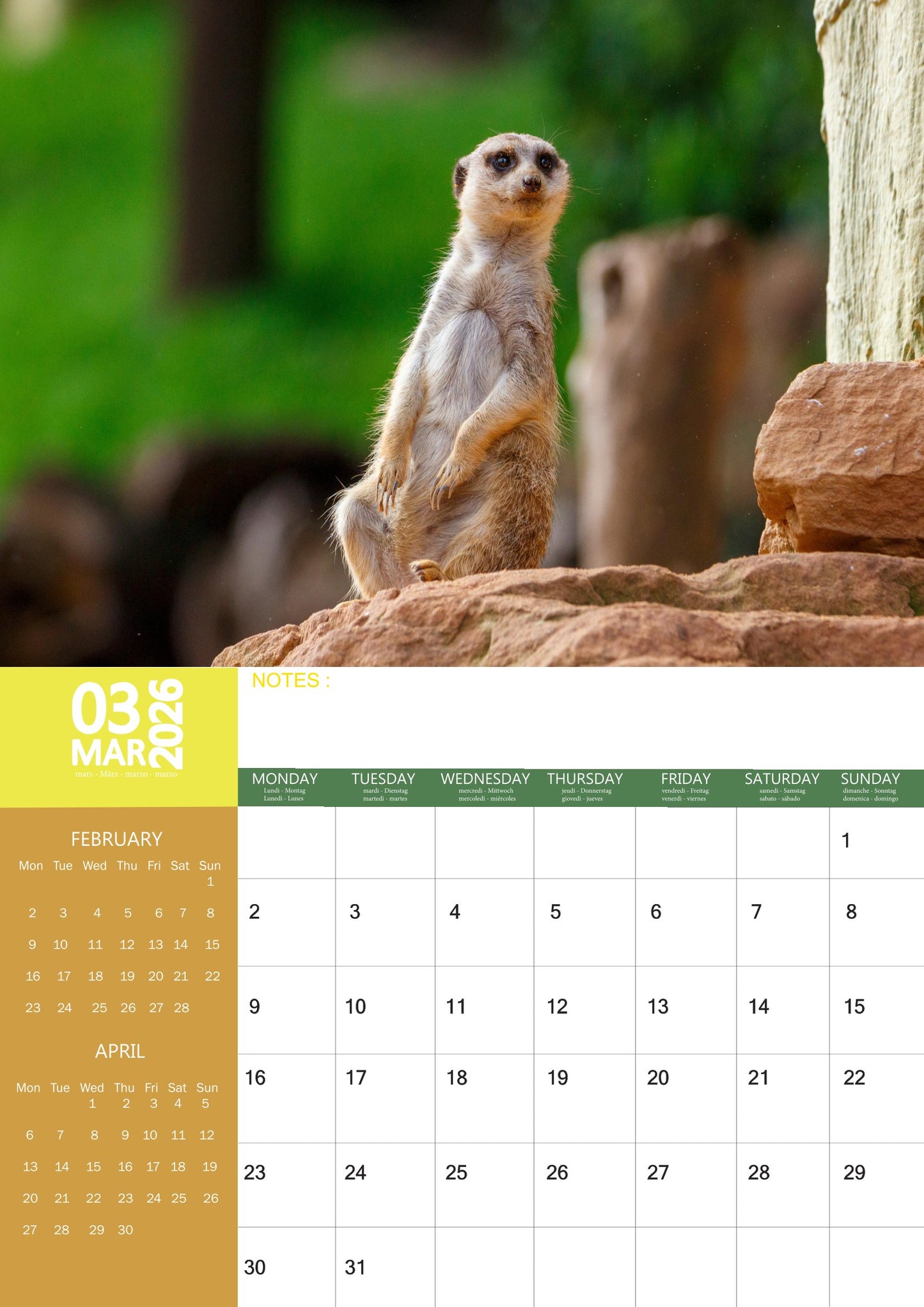Meerkat Calendar 2026 – M-PRA Range