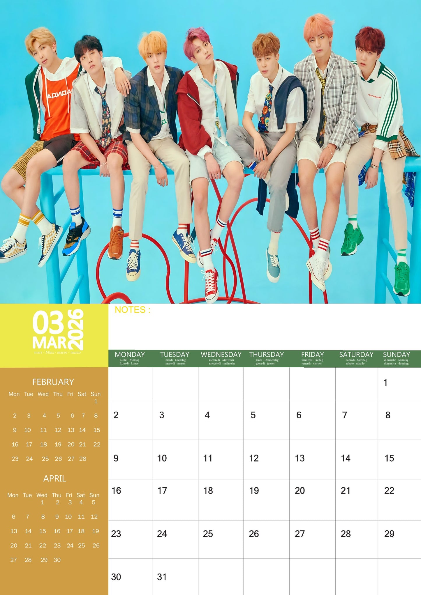 BTS Music Calendar 2026 – M-PRA Range