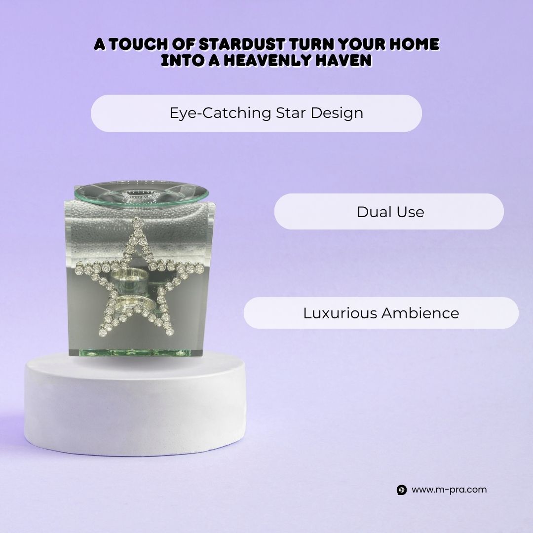 Square Star Mirror Tea Light Wax Burner