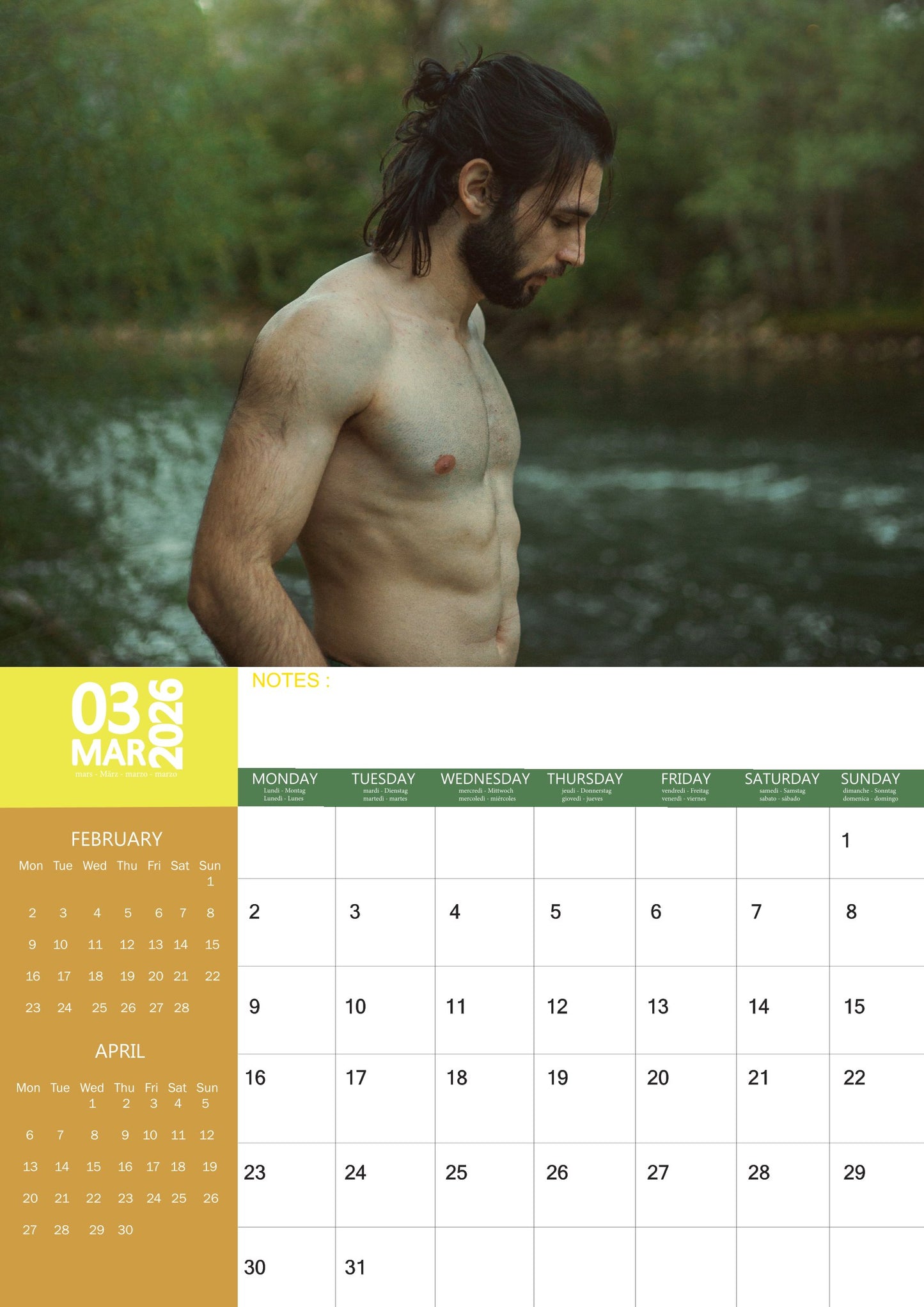 Men with Beard Calendar 2026 – M-PRA Range