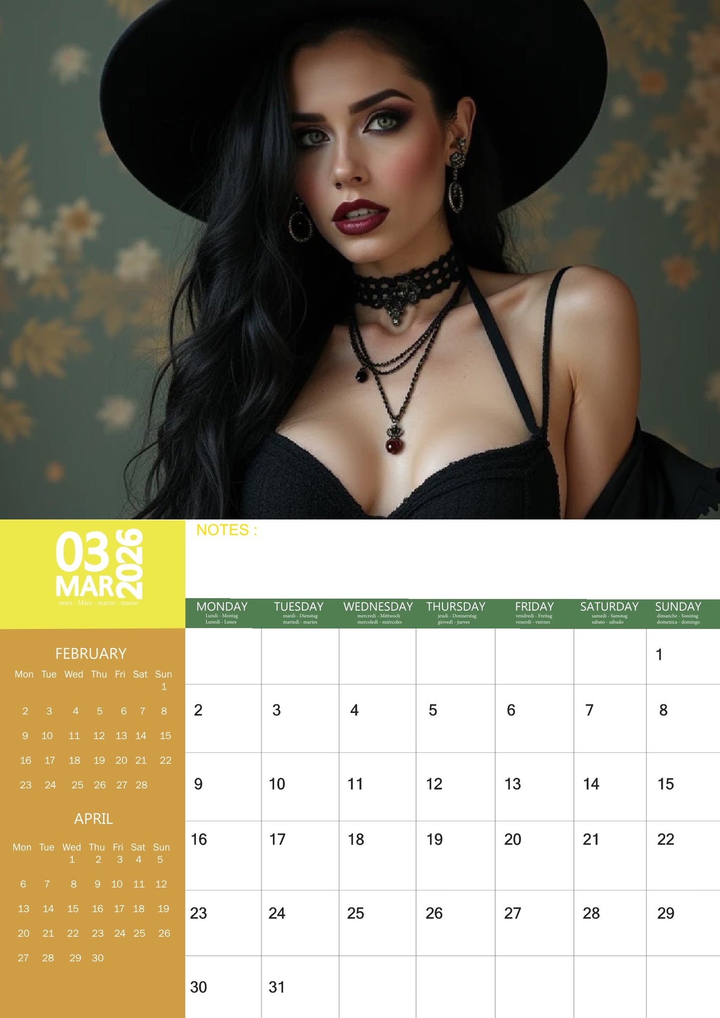 Goth Women Calendar 2026 – M-PRA Range
