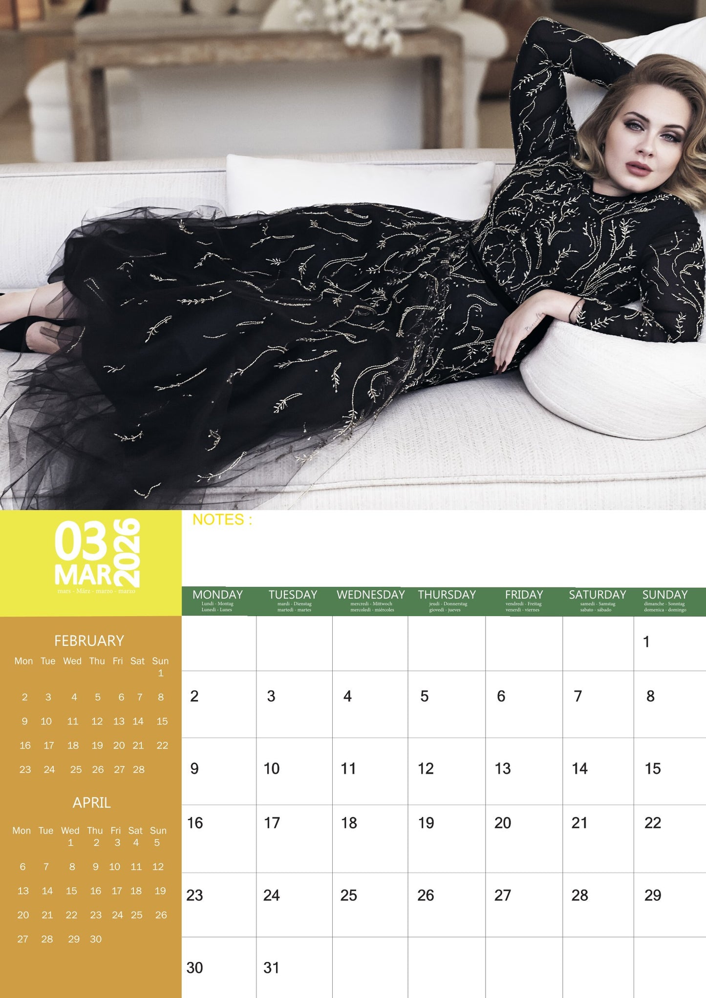 Adele Music Calendar 2026 – M-PRA Range