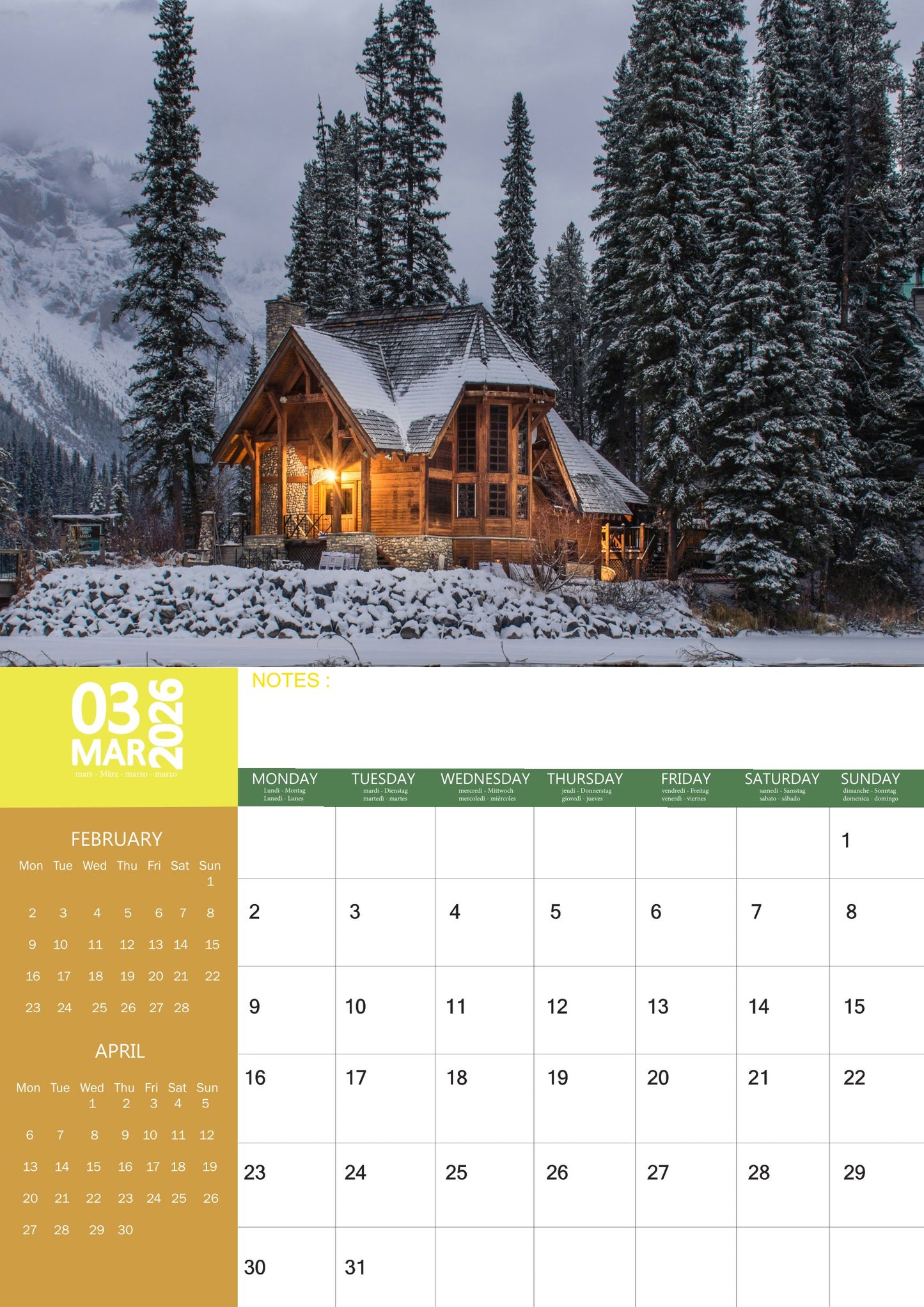 Canada Calendar 2026 – M-PRA Range